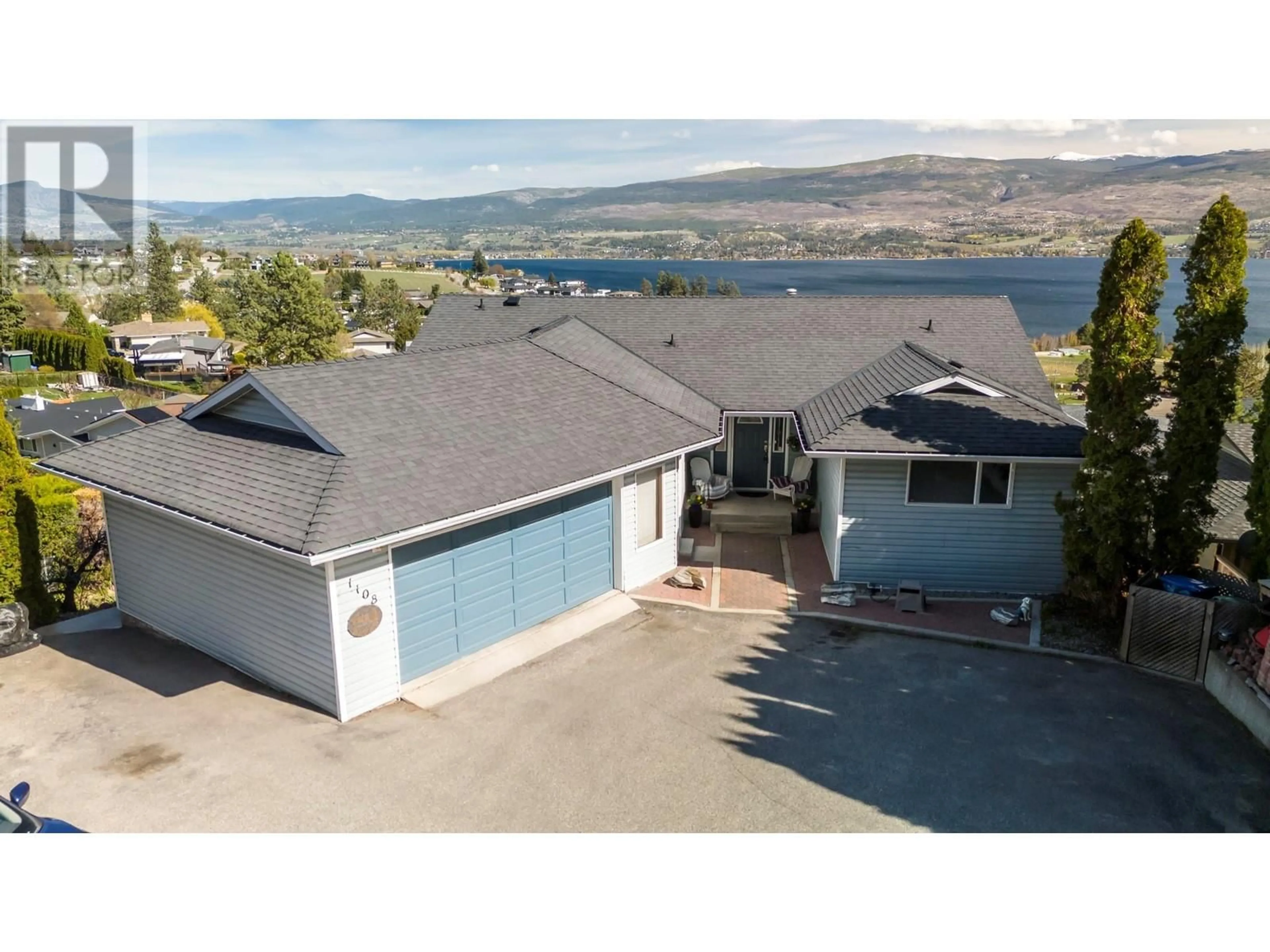 A pic from outside/outdoor area/front of a property/back of a property/a pic from drone, unknown for 1108 Menu Road, West Kelowna British Columbia V1Z2J5