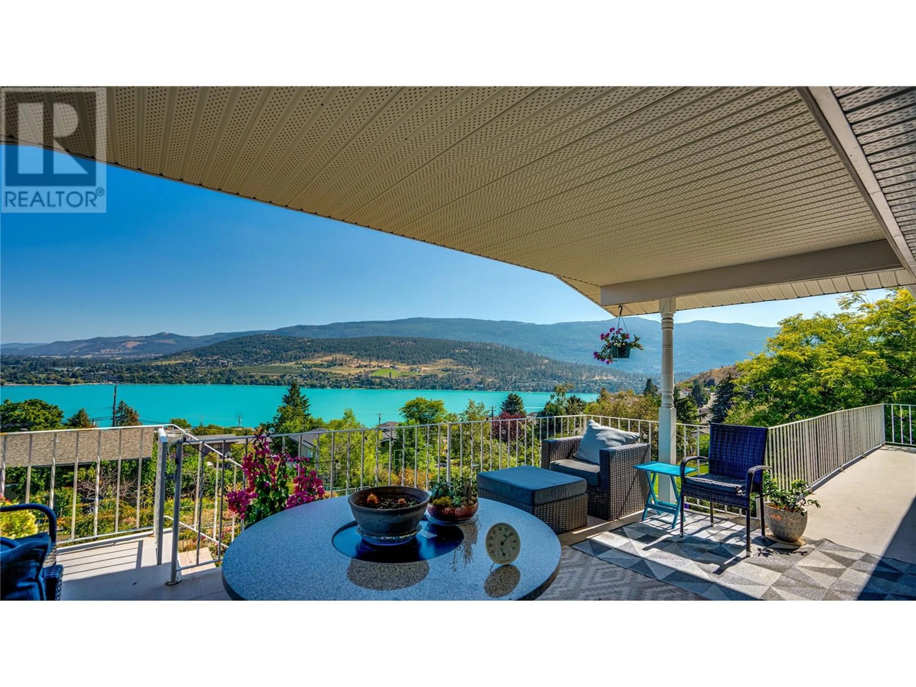 Patio, water/lake/river/ocean view for 8209 LAKEVIEW DRIVE, Coldstream British Columbia V1B1W5