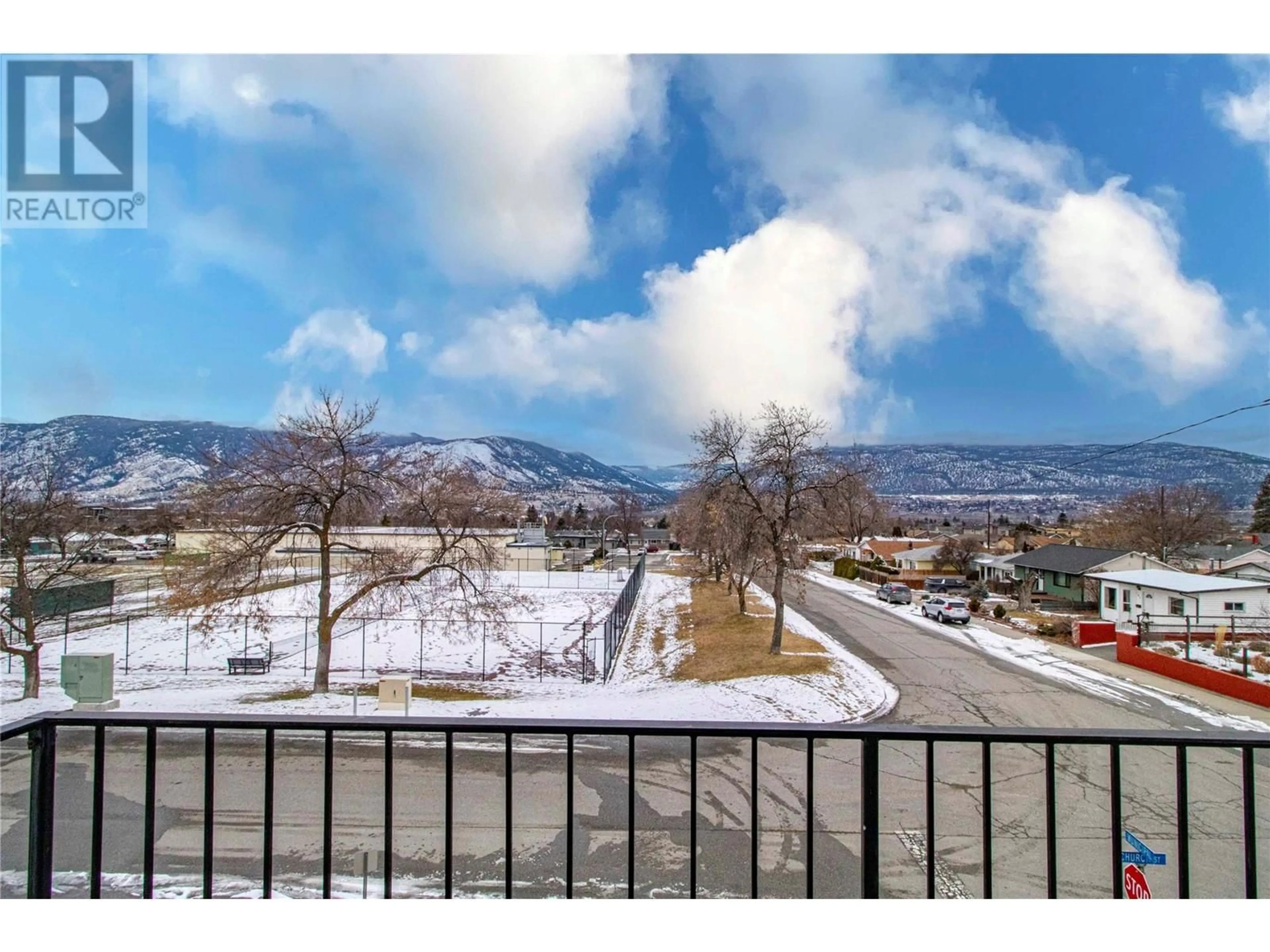 A pic from outside/outdoor area/front of a property/back of a property/a pic from drone, mountain view for 1300 Church Street Unit# 301, Penticton British Columbia V2A4R8