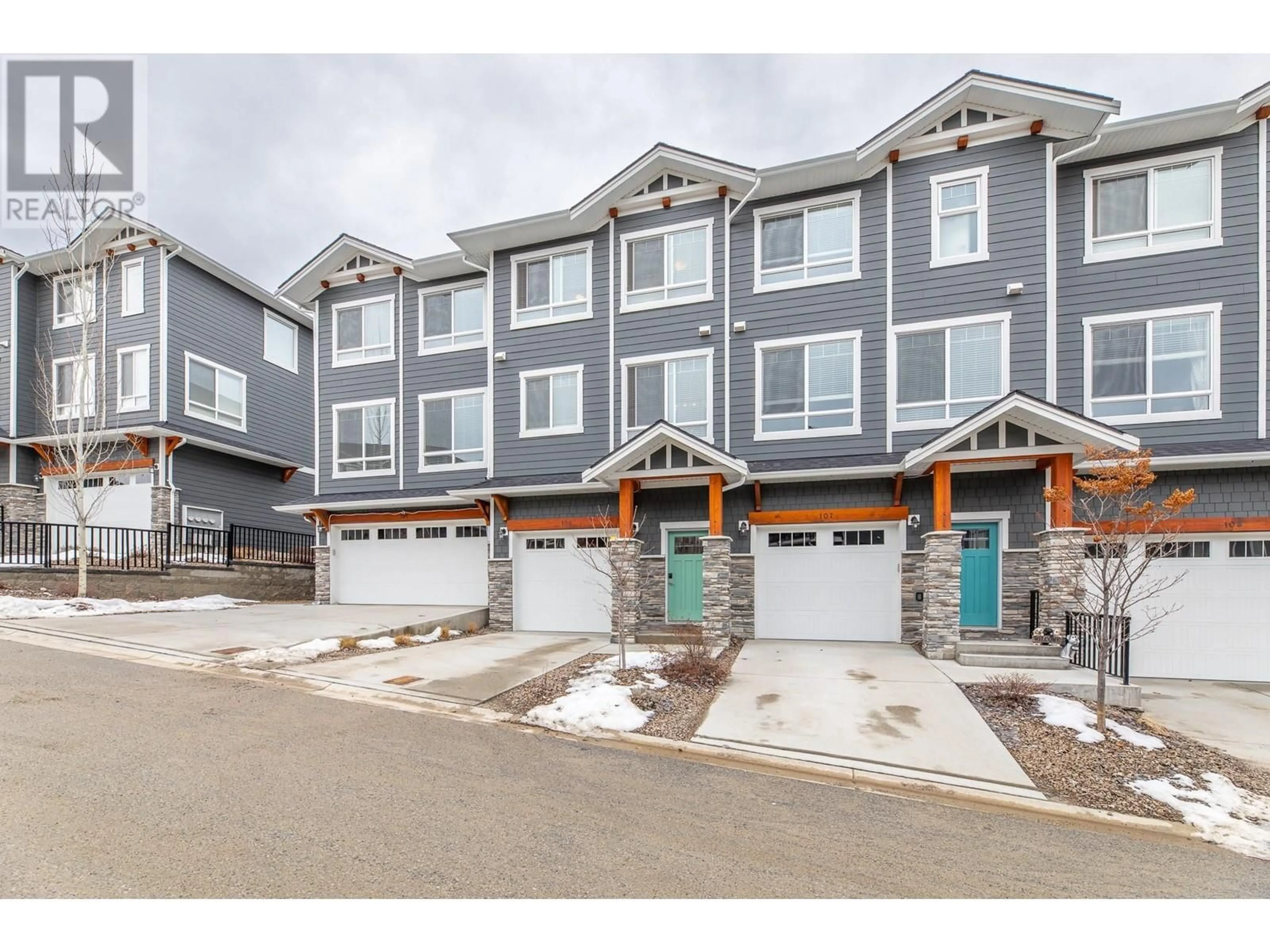 A pic from outside/outdoor area/front of a property/back of a property/a pic from drone, street for 1115 HOLDEN Road Unit# 106, Penticton British Columbia V2A0B7