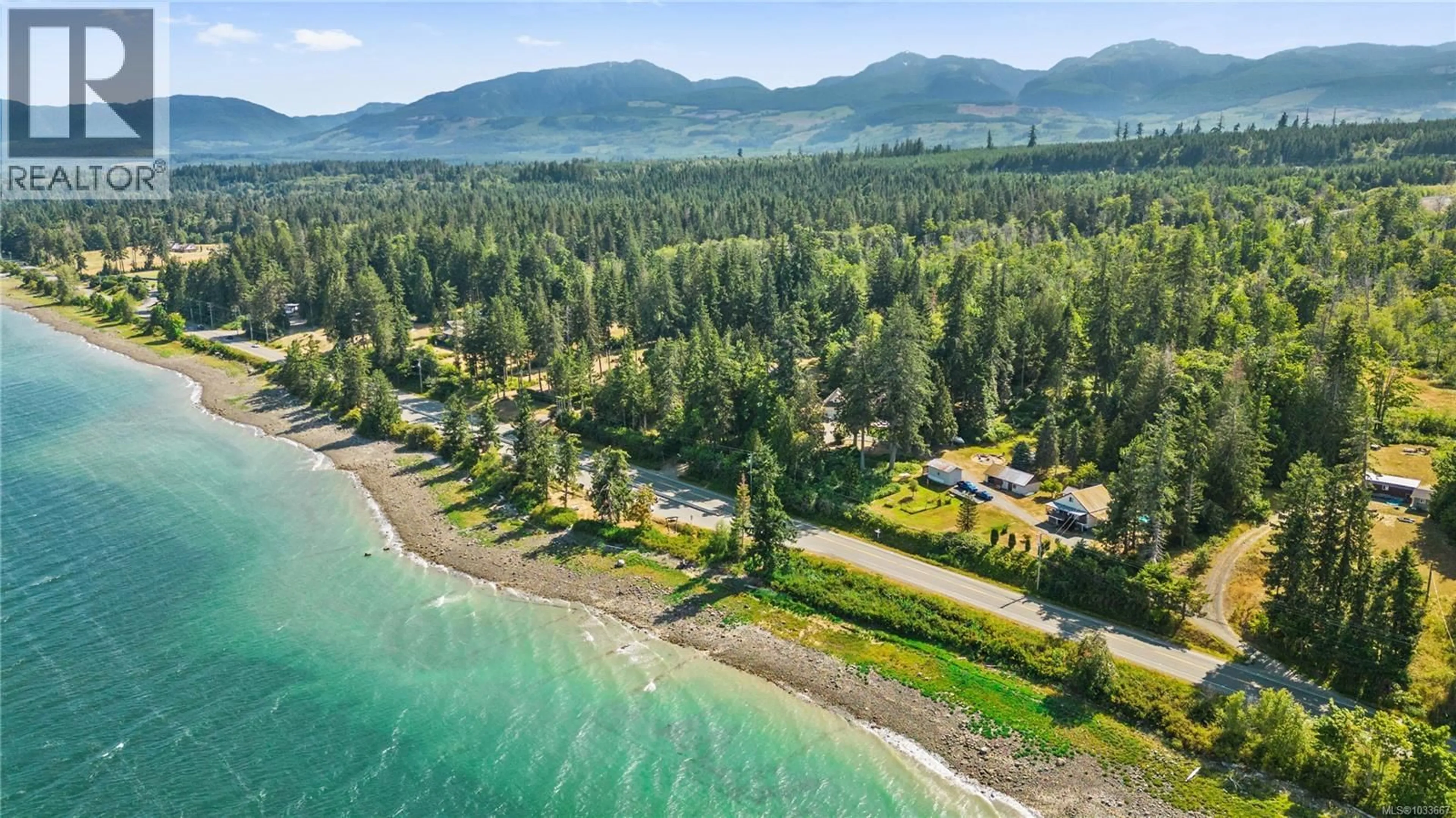 A pic from outside/outdoor area/front of a property/back of a property/a pic from drone, water/lake/river/ocean view for 6249/6259 ISLAND HIGHWAY SOUTH, Union Bay British Columbia V0R3B0