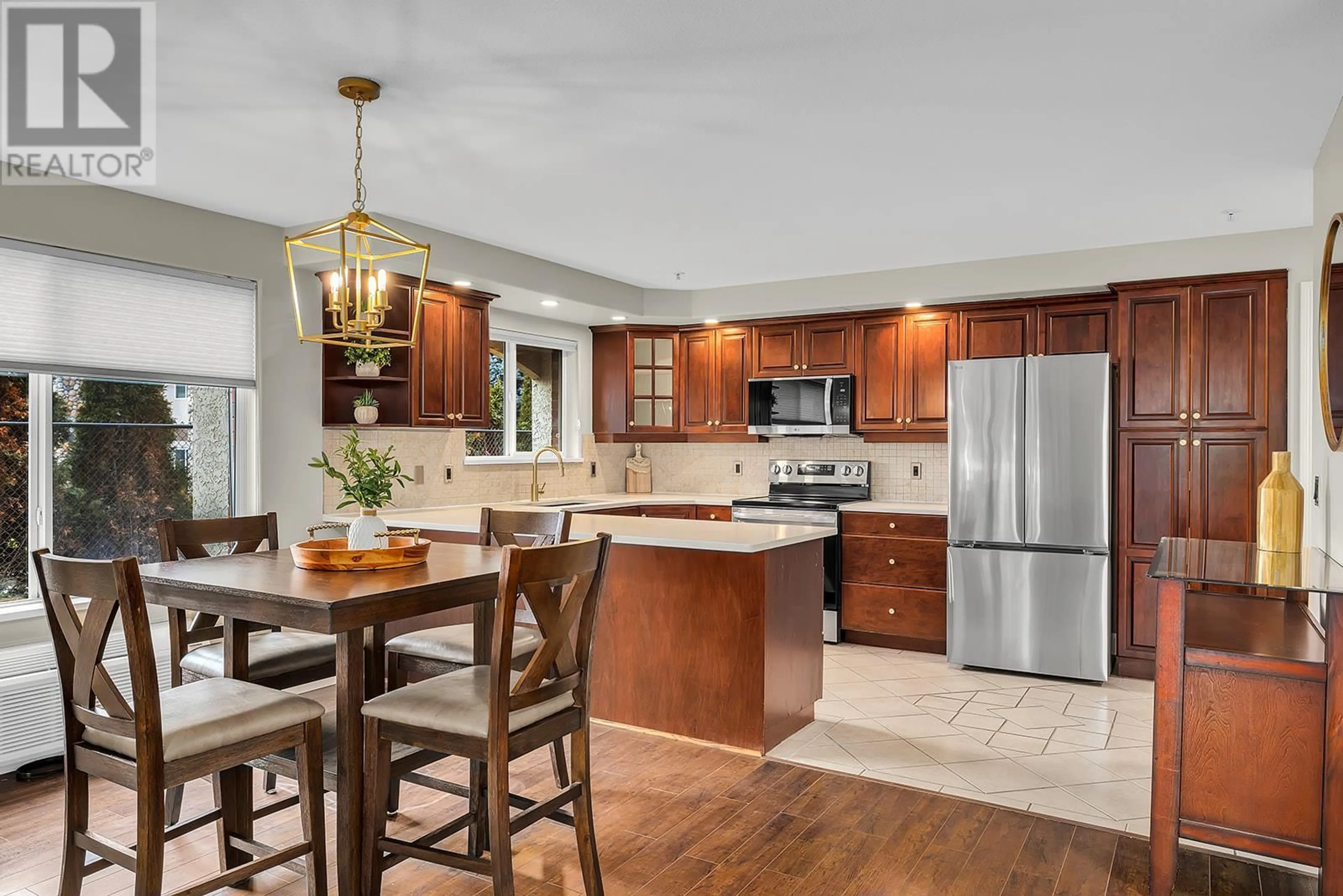 Open concept kitchen, ceramic/tile floor for 1950 Durnin Road Unit# 101, Kelowna British Columbia V1X7W6