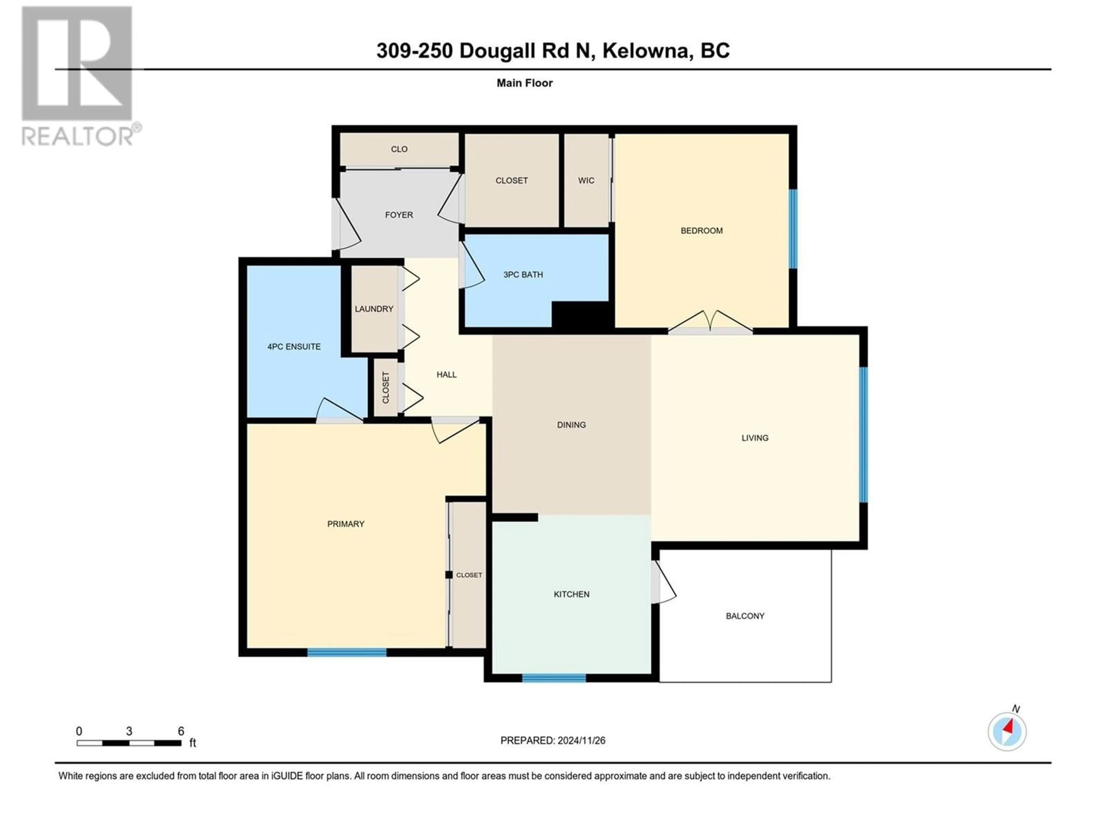 Floor plan for 309 - 250 DOUGALL ROAD NORTH, Kelowna British Columbia V1X3K5