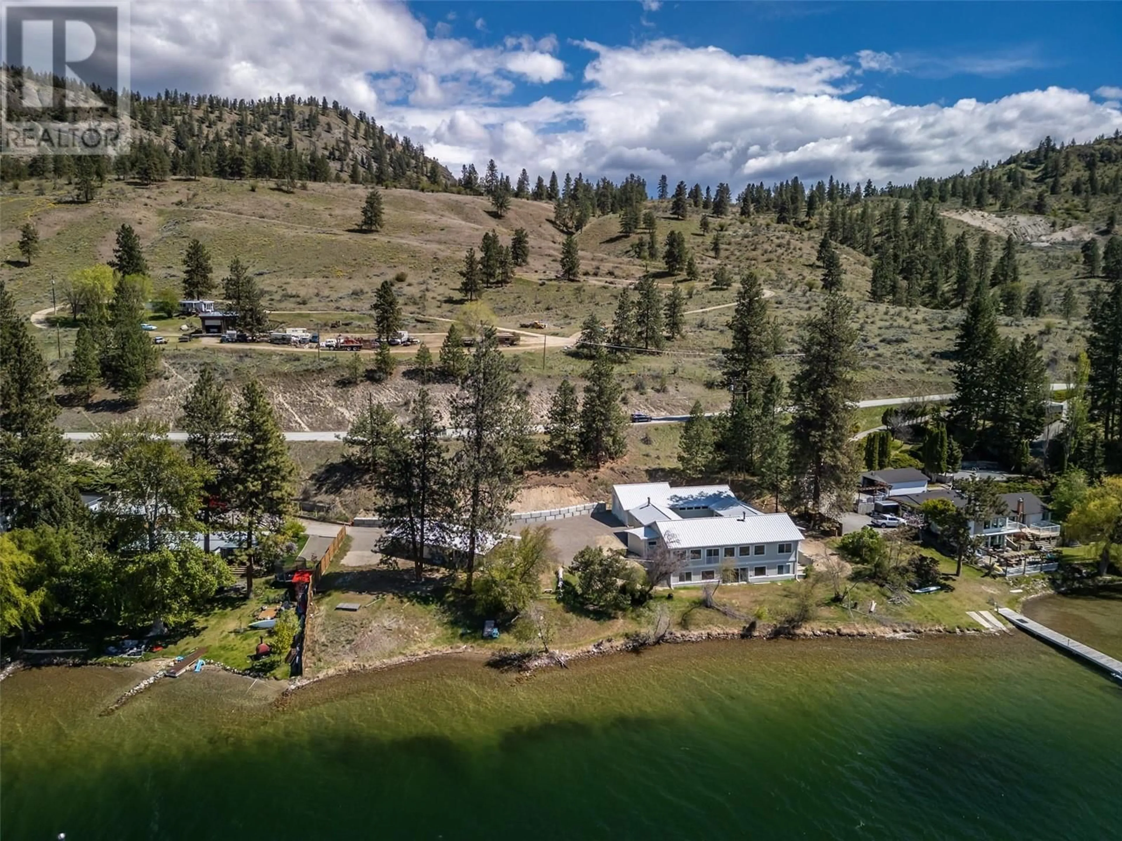 A pic from outside/outdoor area/front of a property/back of a property/a pic from drone, water/lake/river/ocean view for 368 & 374 EASTSIDE ROAD, Okanagan Falls British Columbia V0H1R5