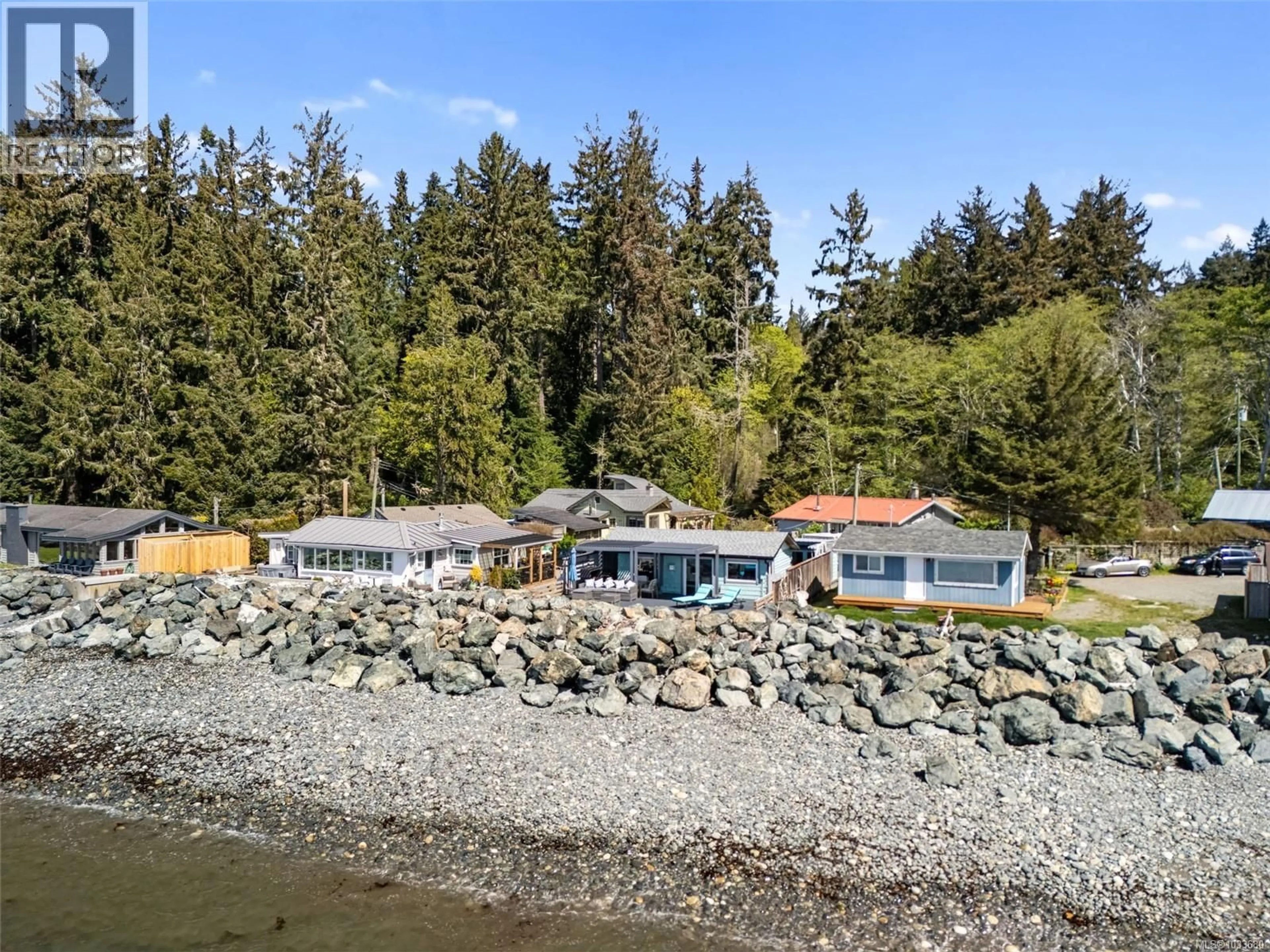 A pic from outside/outdoor area/front of a property/back of a property/a pic from drone, water/lake/river/ocean view for 12 - 8895 WEST COAST ROAD, Sooke British Columbia V9Z1E7