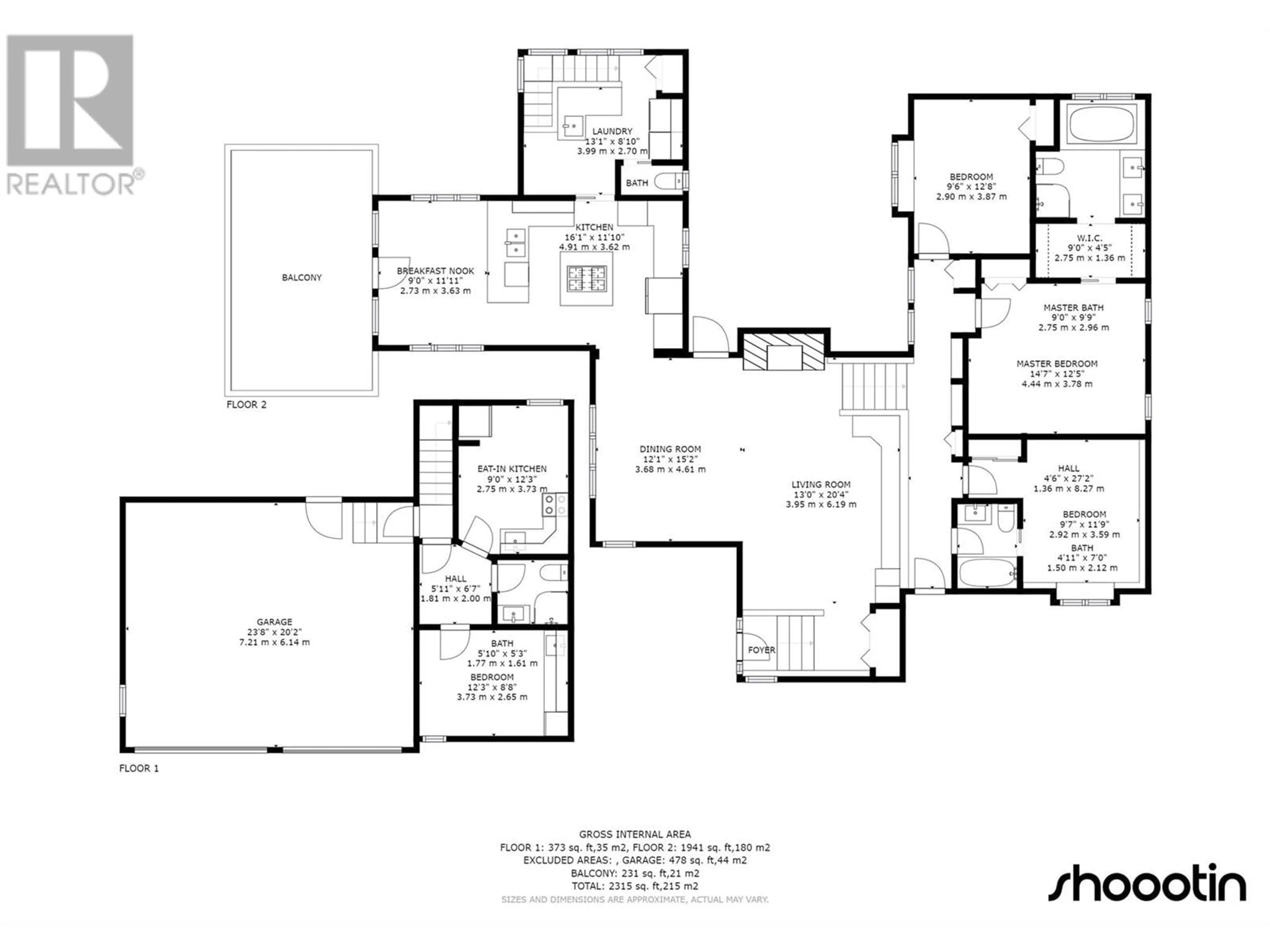Floor plan for 2325 LILLOOET CRESCENT, Kelowna British Columbia V1V1T1