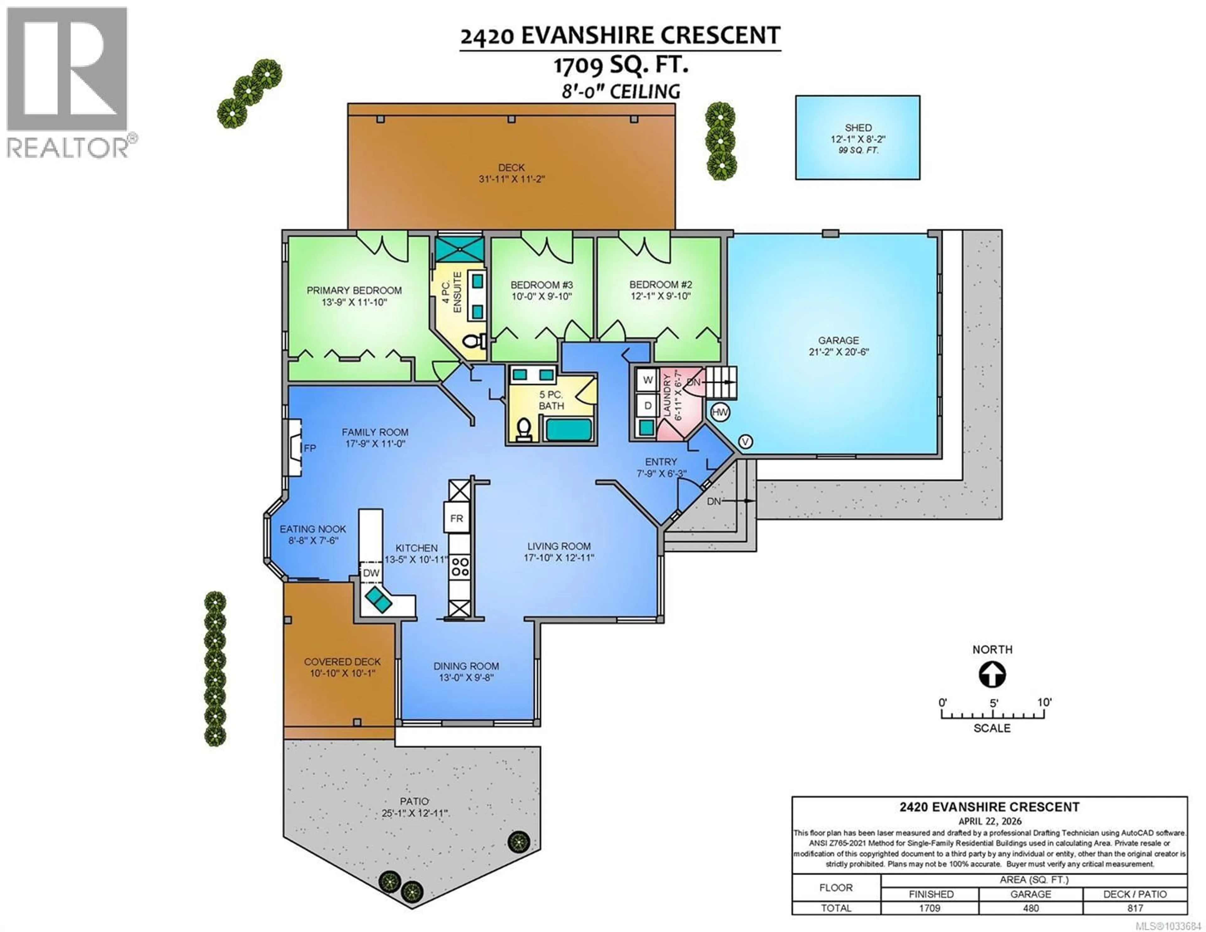 Floor plan for 2420 EVANSHIRE CRESCENT, Nanoose Bay British Columbia V9P9G7