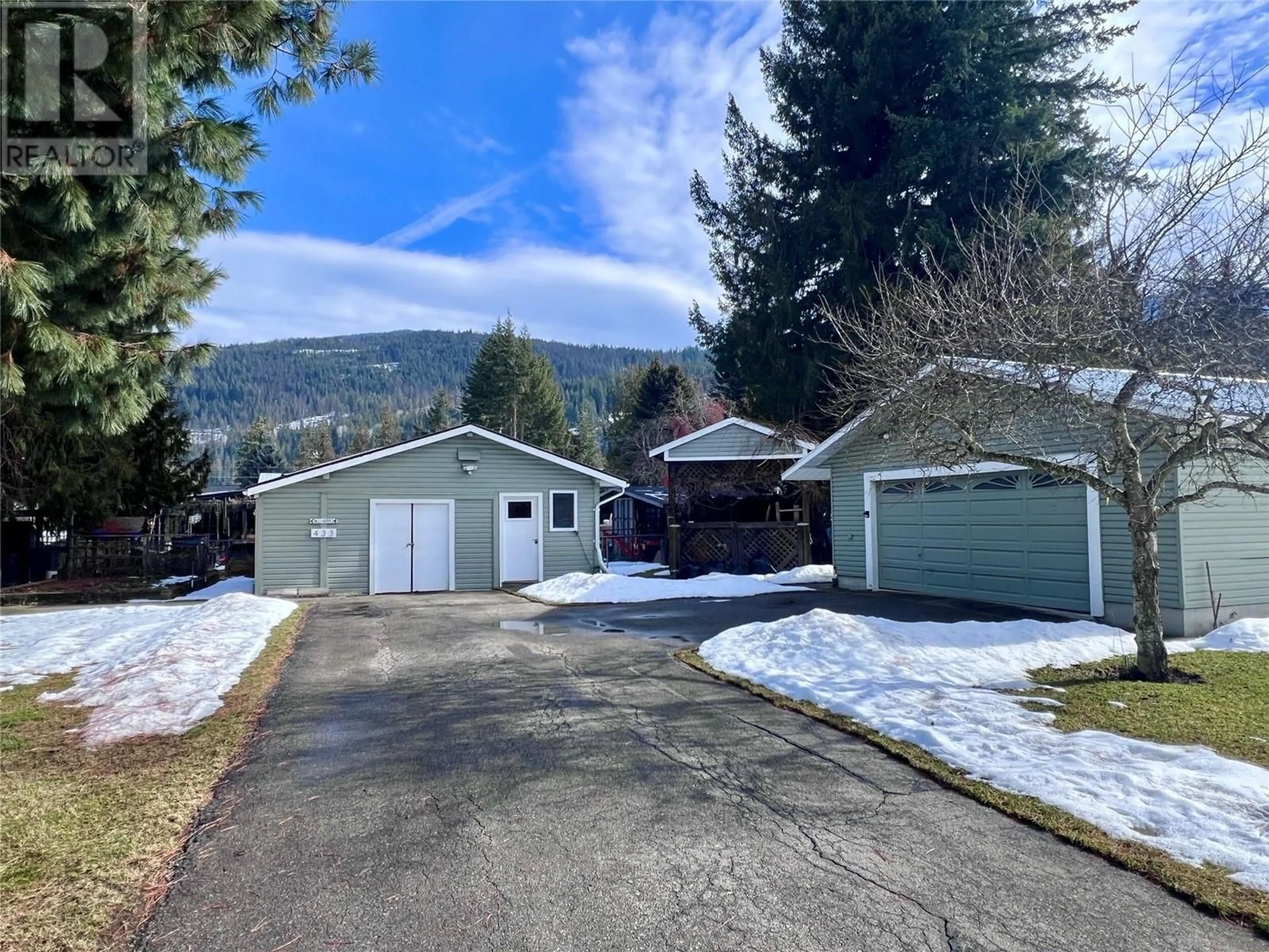 A pic from outside/outdoor area/front of a property/back of a property/a pic from drone, mountain view for 433 Maduik Avenue, Sicamous British Columbia V0E2V1