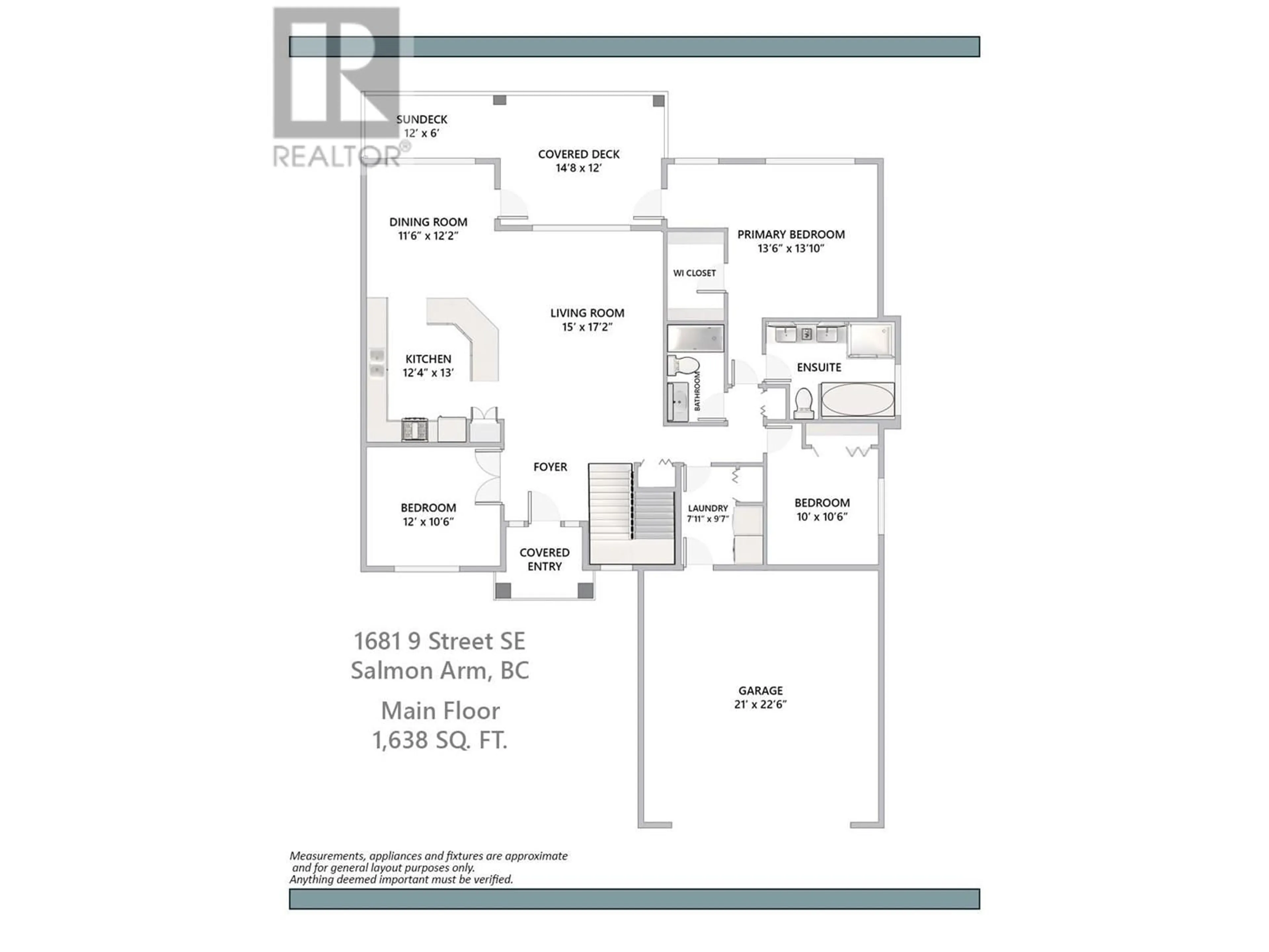 Floor plan for 1681 9 STREET SOUTHEAST, Salmon Arm British Columbia V1E0G9