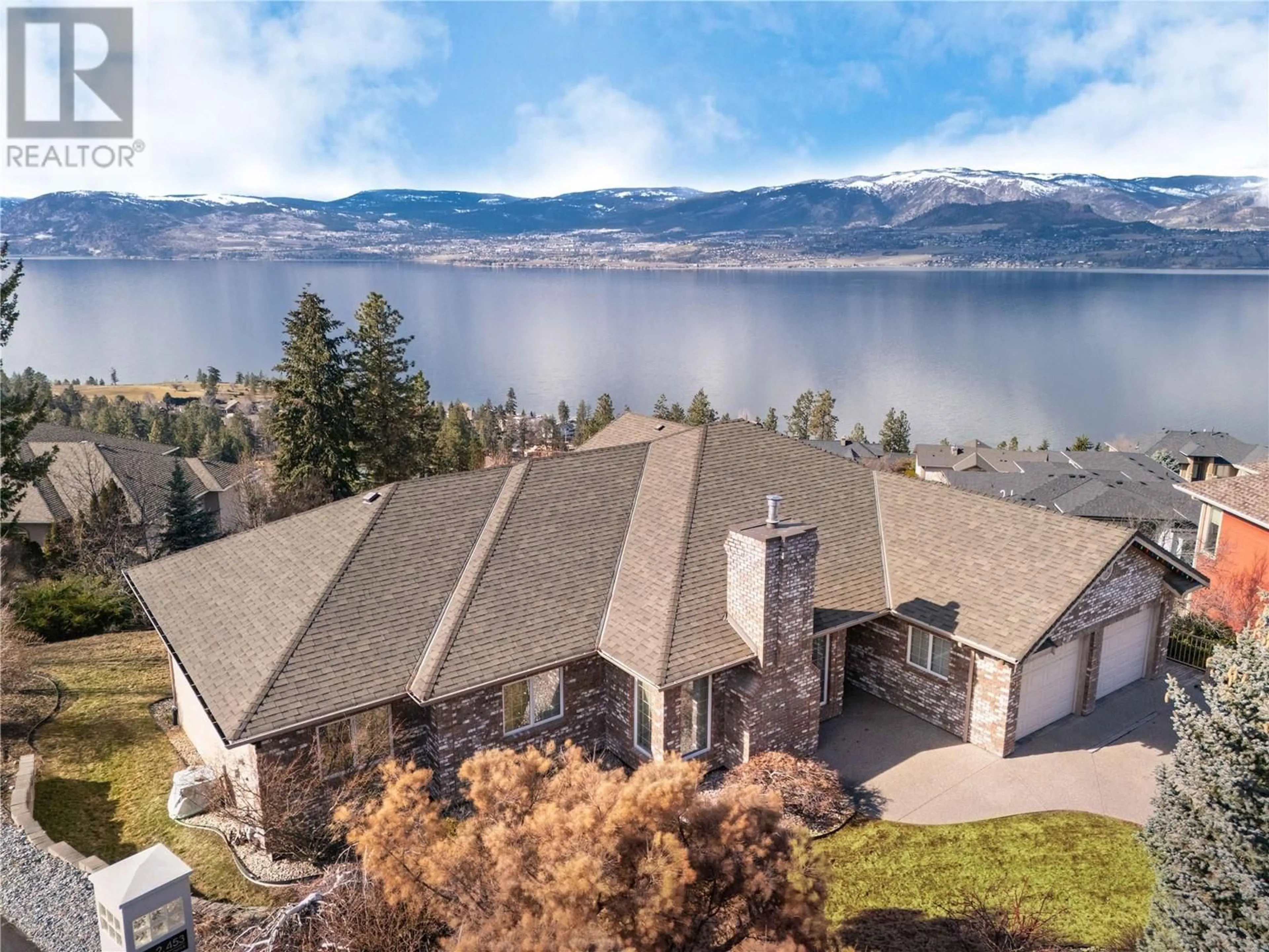 A pic from outside/outdoor area/front of a property/back of a property/a pic from drone, water/lake/river/ocean view for 453 Curlew Drive Lot# 1, Kelowna British Columbia V1W4L2