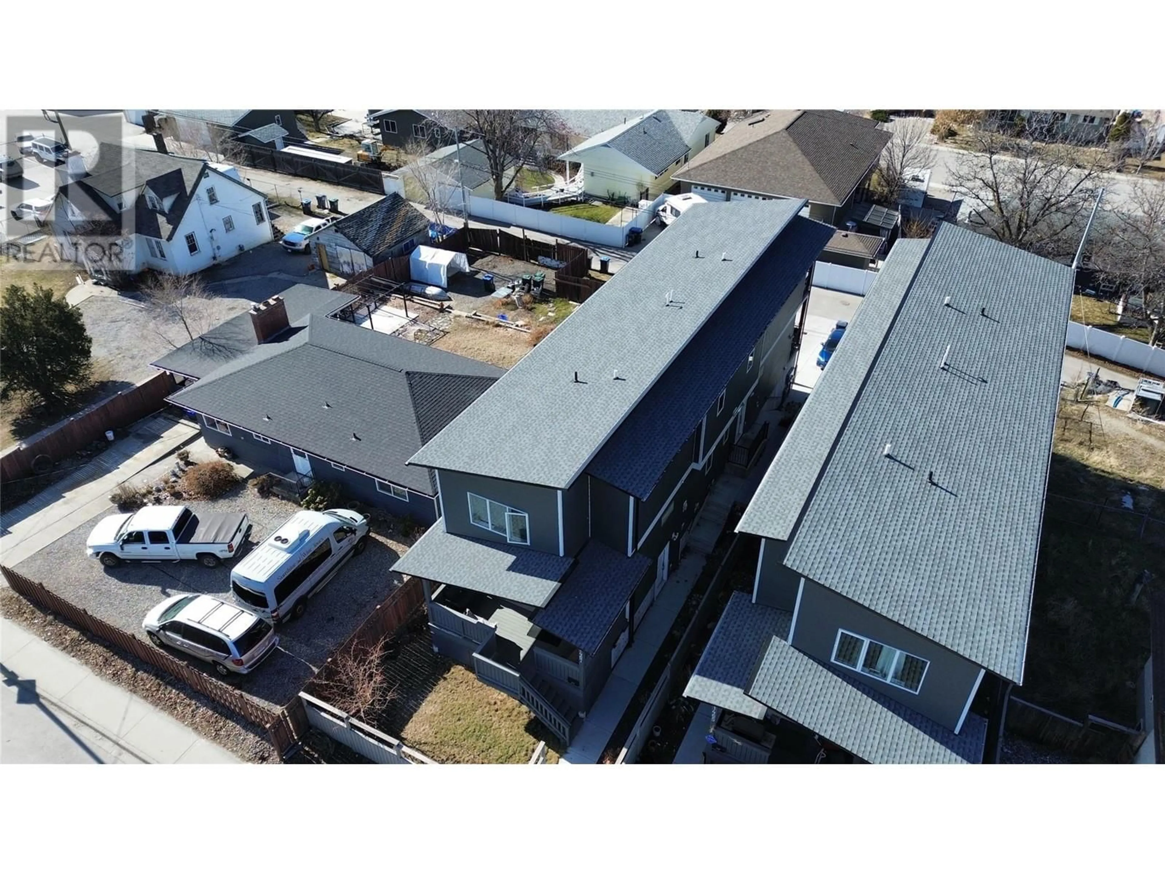 A pic from outside/outdoor area/front of a property/back of a property/a pic from drone, building for 1467 Government Street Unit# 101/102, Penticton British Columbia V2A4V9