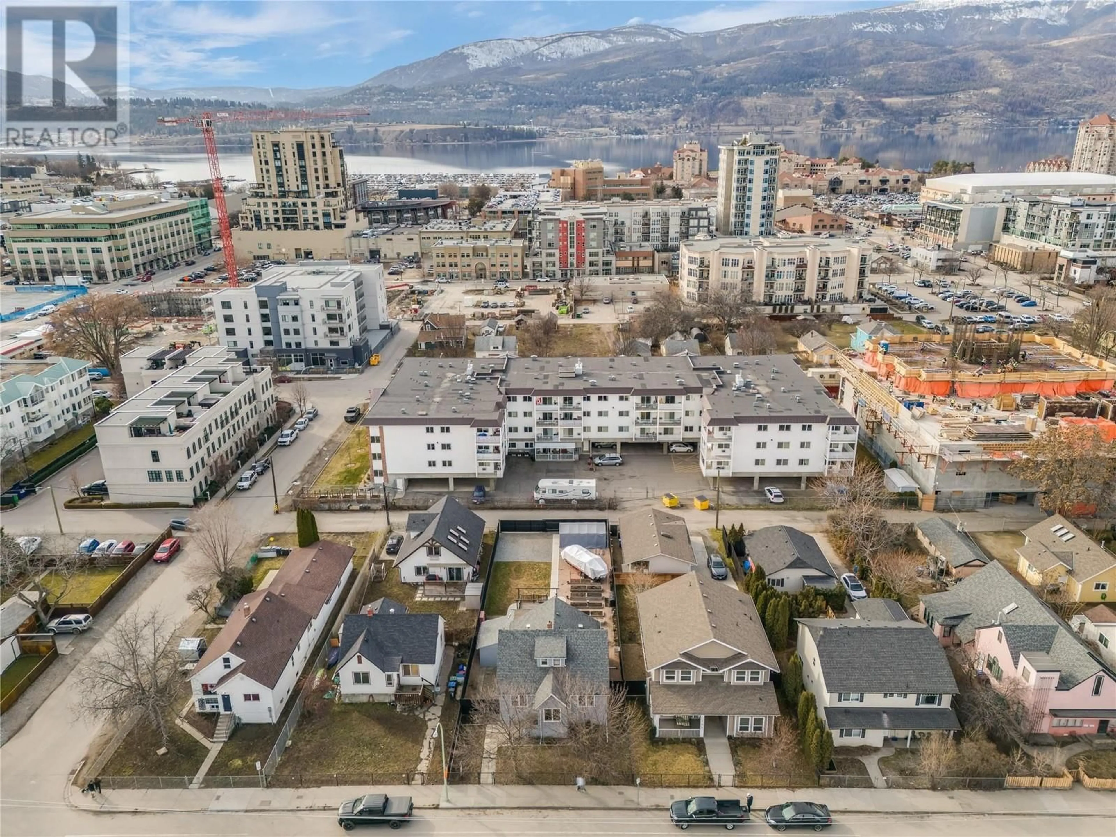 A pic from outside/outdoor area/front of a property/back of a property/a pic from drone, city buildings view from balcony for 1348 RICHTER STREET, Kelowna British Columbia V1Y2L3