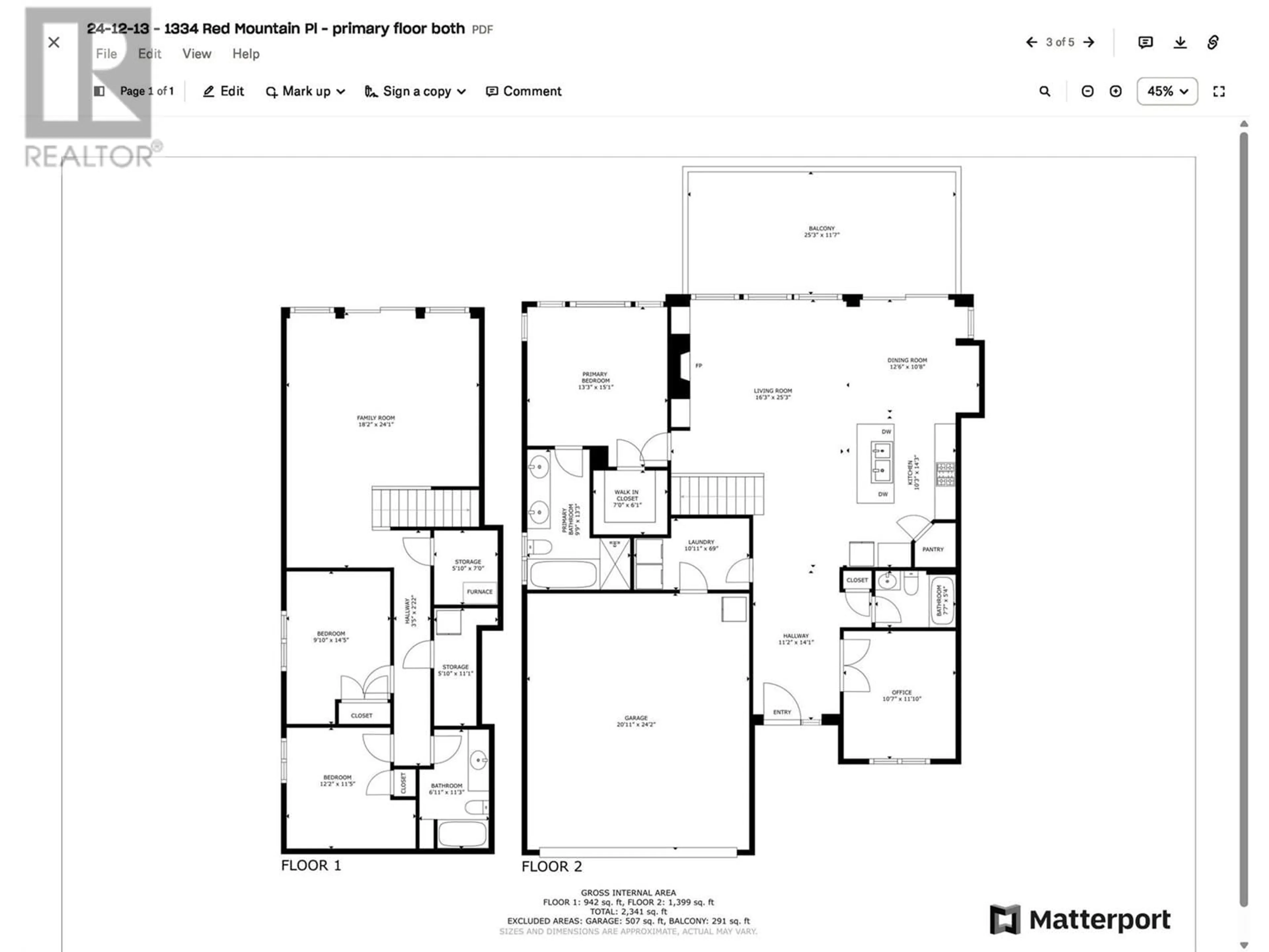 Floor plan for 1334 Red Mountain Place, Vernon British Columbia V1B4A3