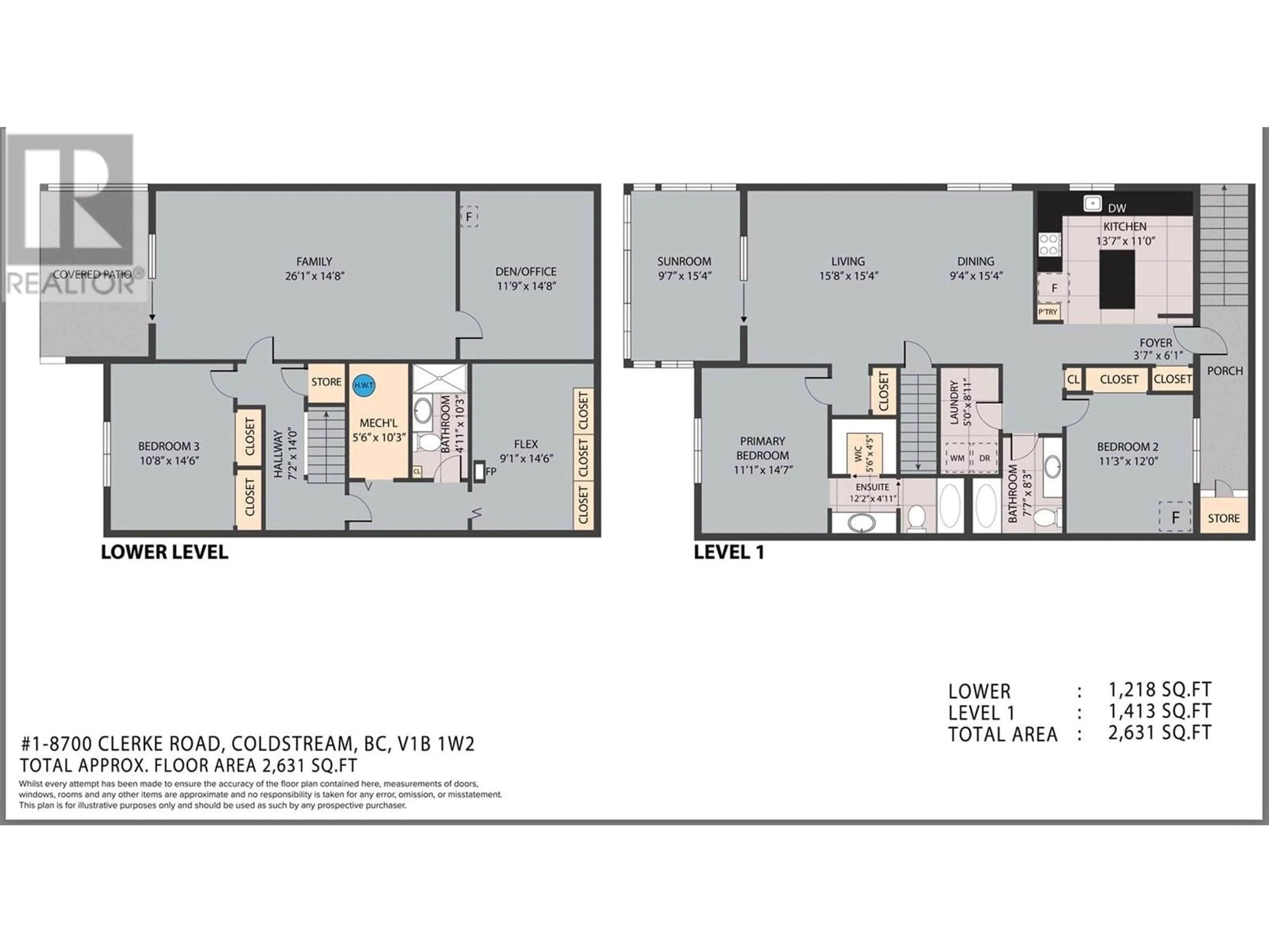 Floor plan for 1 - 8700 CLERKE ROAD, Coldstream British Columbia V1B1W2