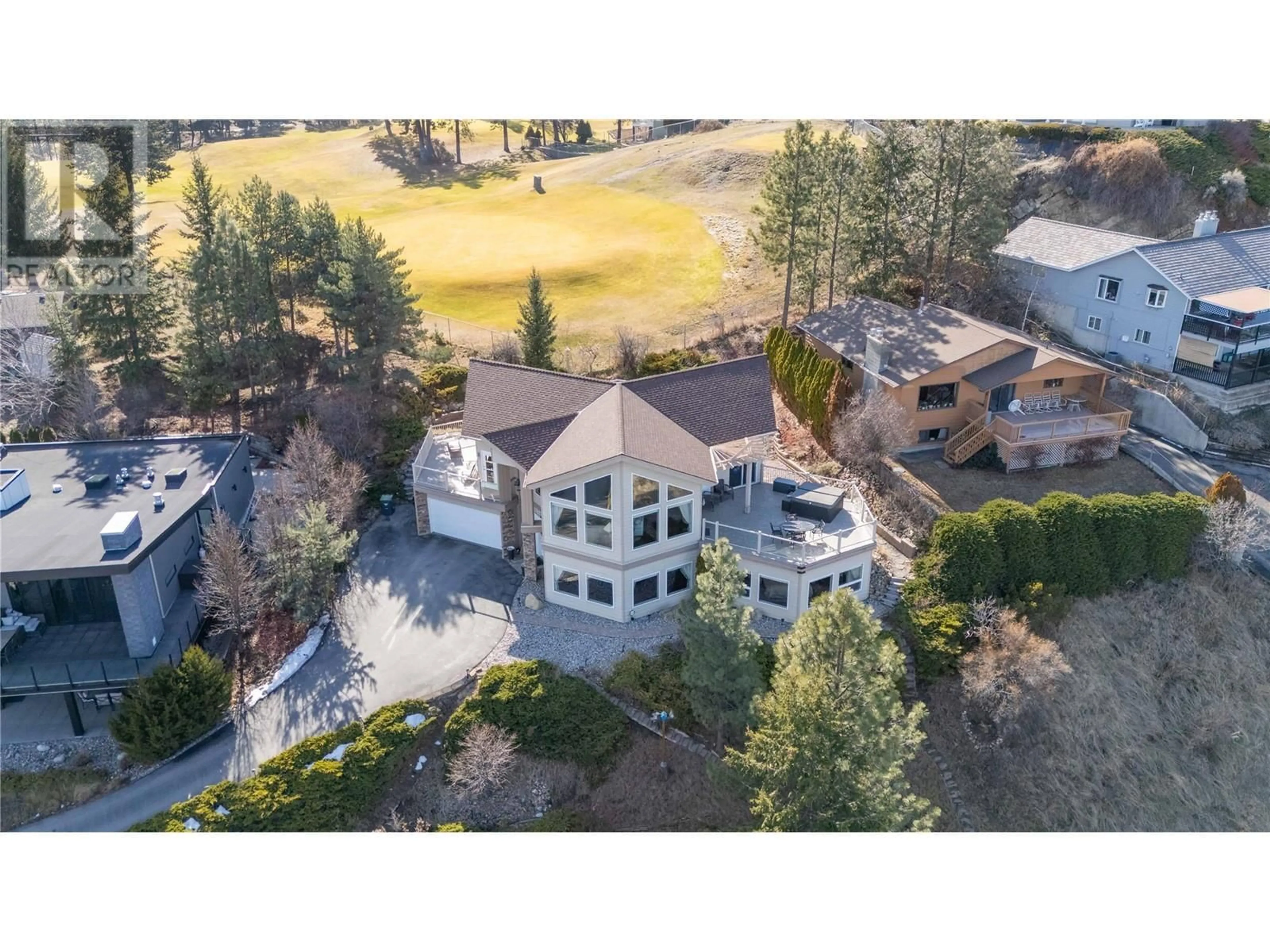 A pic from outside/outdoor area/front of a property/back of a property/a pic from drone, mountain view for 136 SUMAC RIDGE DRIVE, Summerland British Columbia V0H1Z6