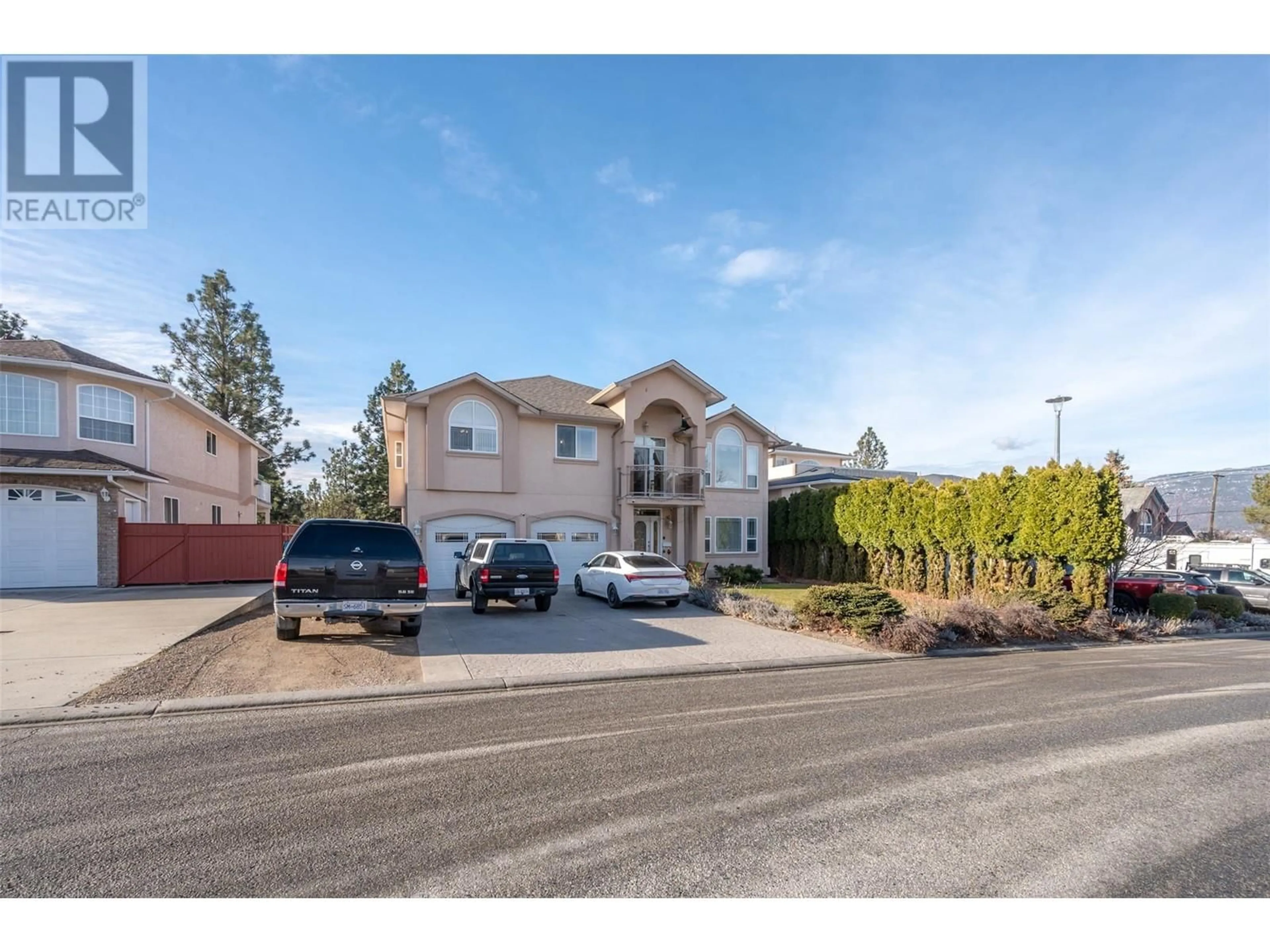 A pic from outside/outdoor area/front of a property/back of a property/a pic from drone, street for 106 stocks Crescent, Penticton British Columbia V2A8J2