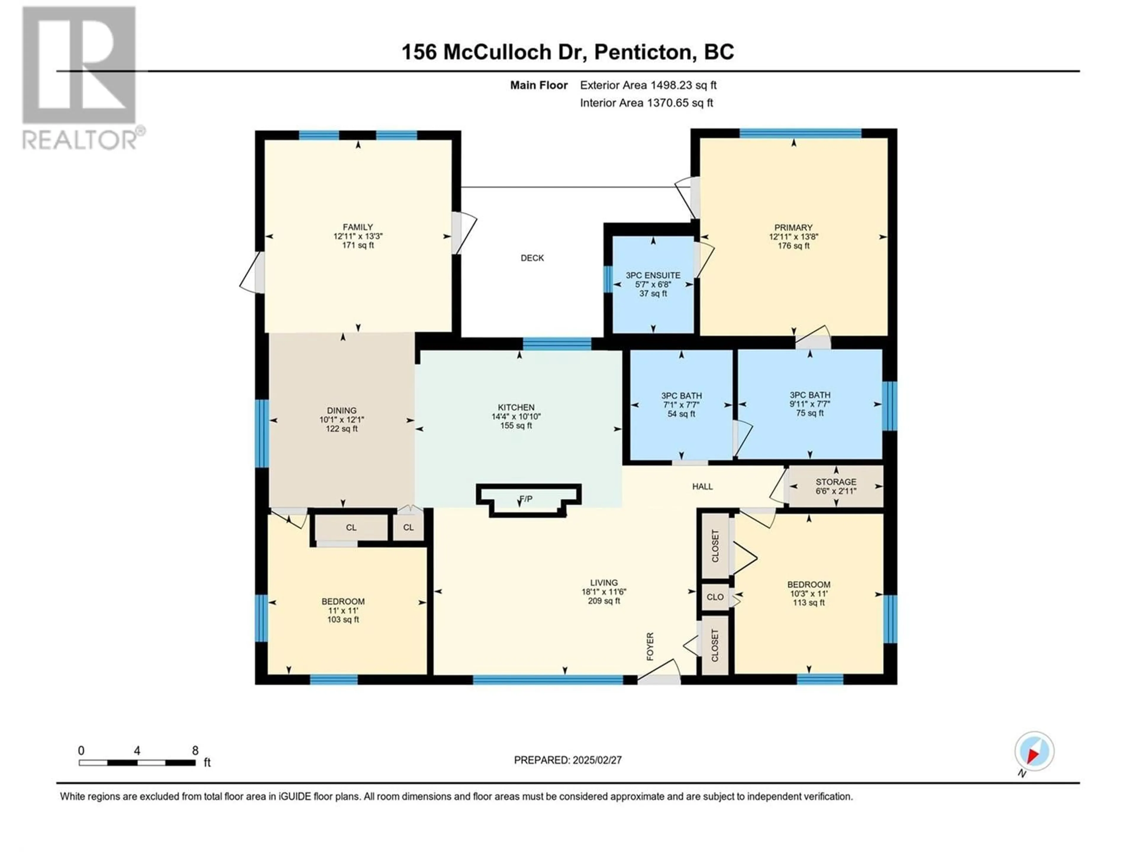 Floor plan for 156 McCulloch Drive, Penticton British Columbia V2A3P7