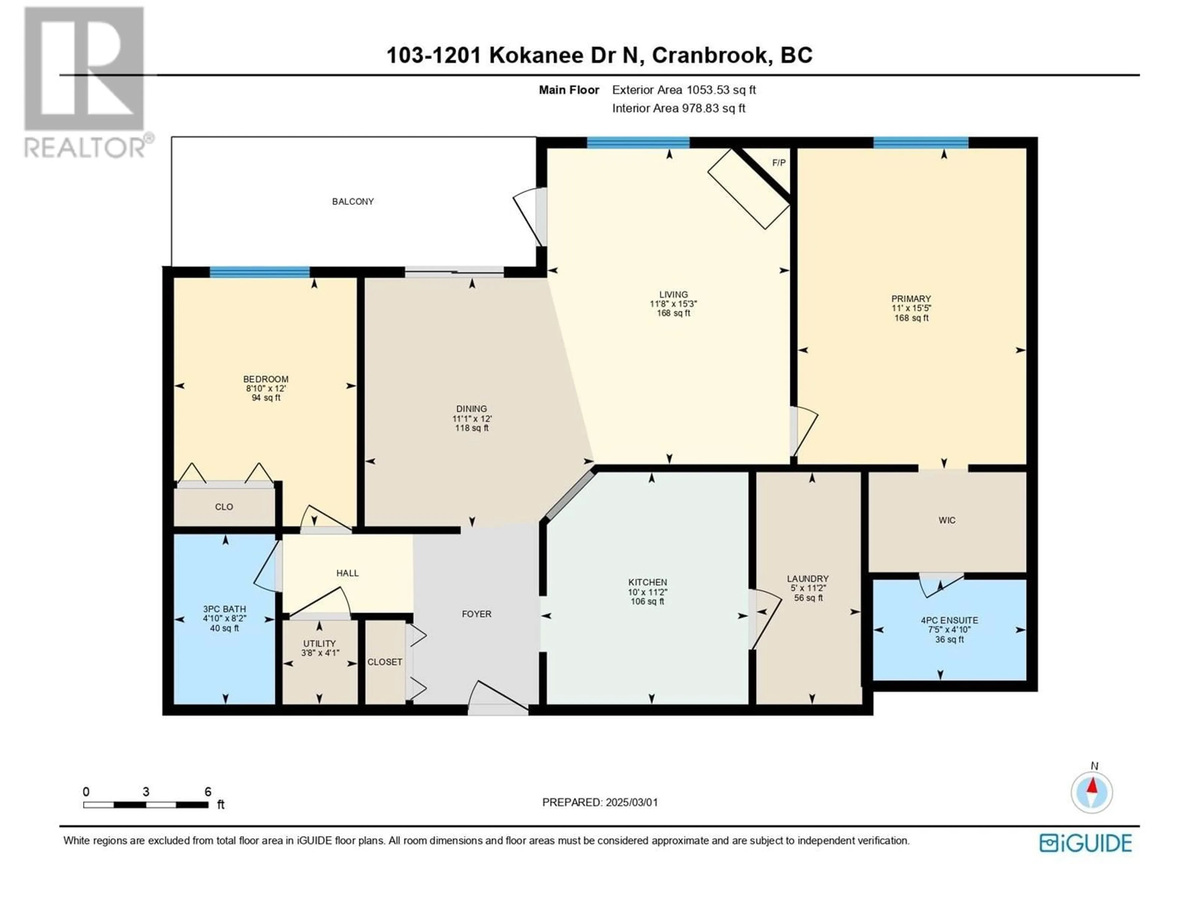 Floor plan for 1201 KOKANEE  N Drive Unit# 103, Cranbrook British Columbia V1C6P8