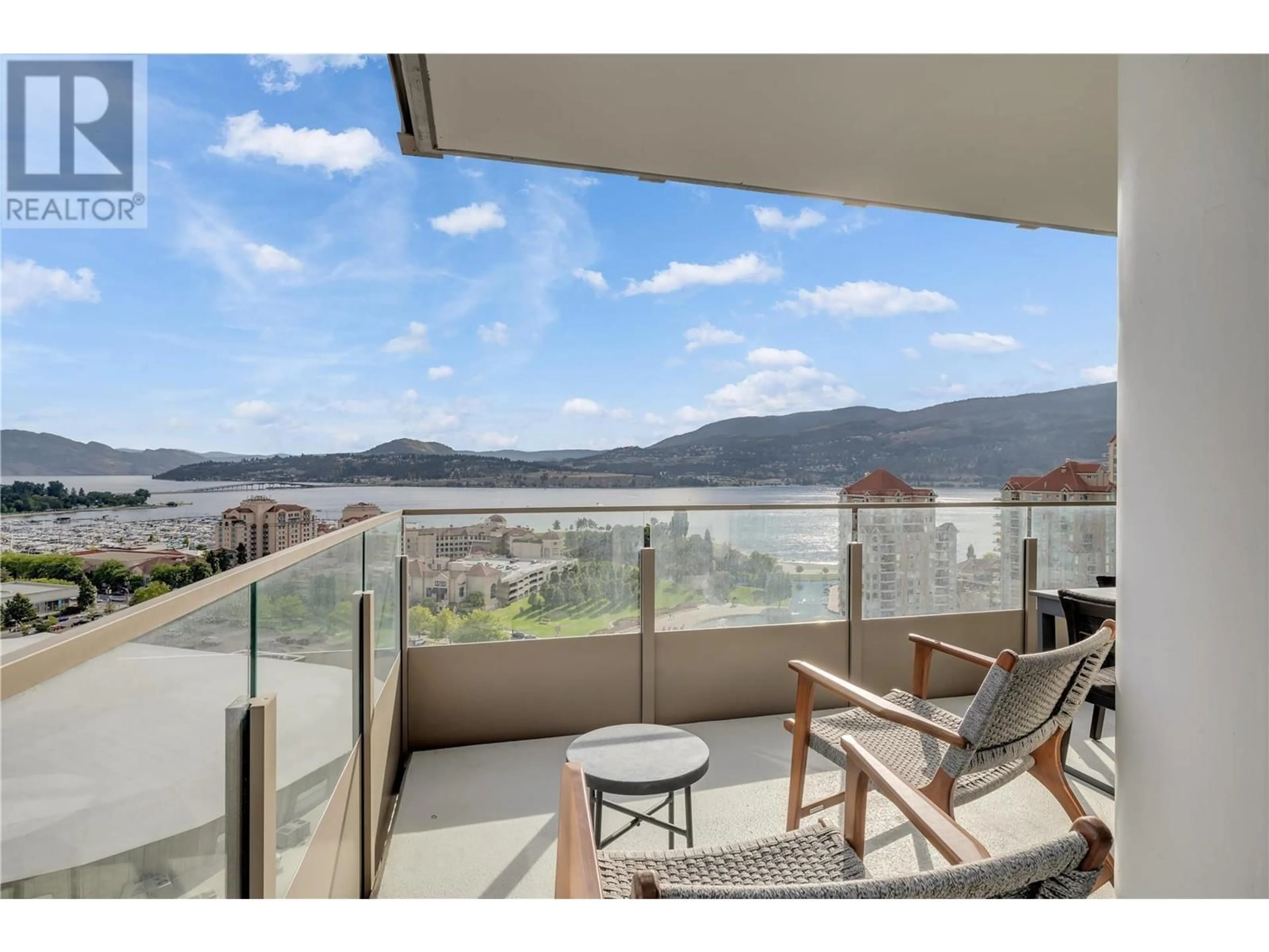 Balcony in the apartment, water/lake/river/ocean view for 1191 Sunset Drive Unit# 1603, Kelowna British Columbia V1Y0J4