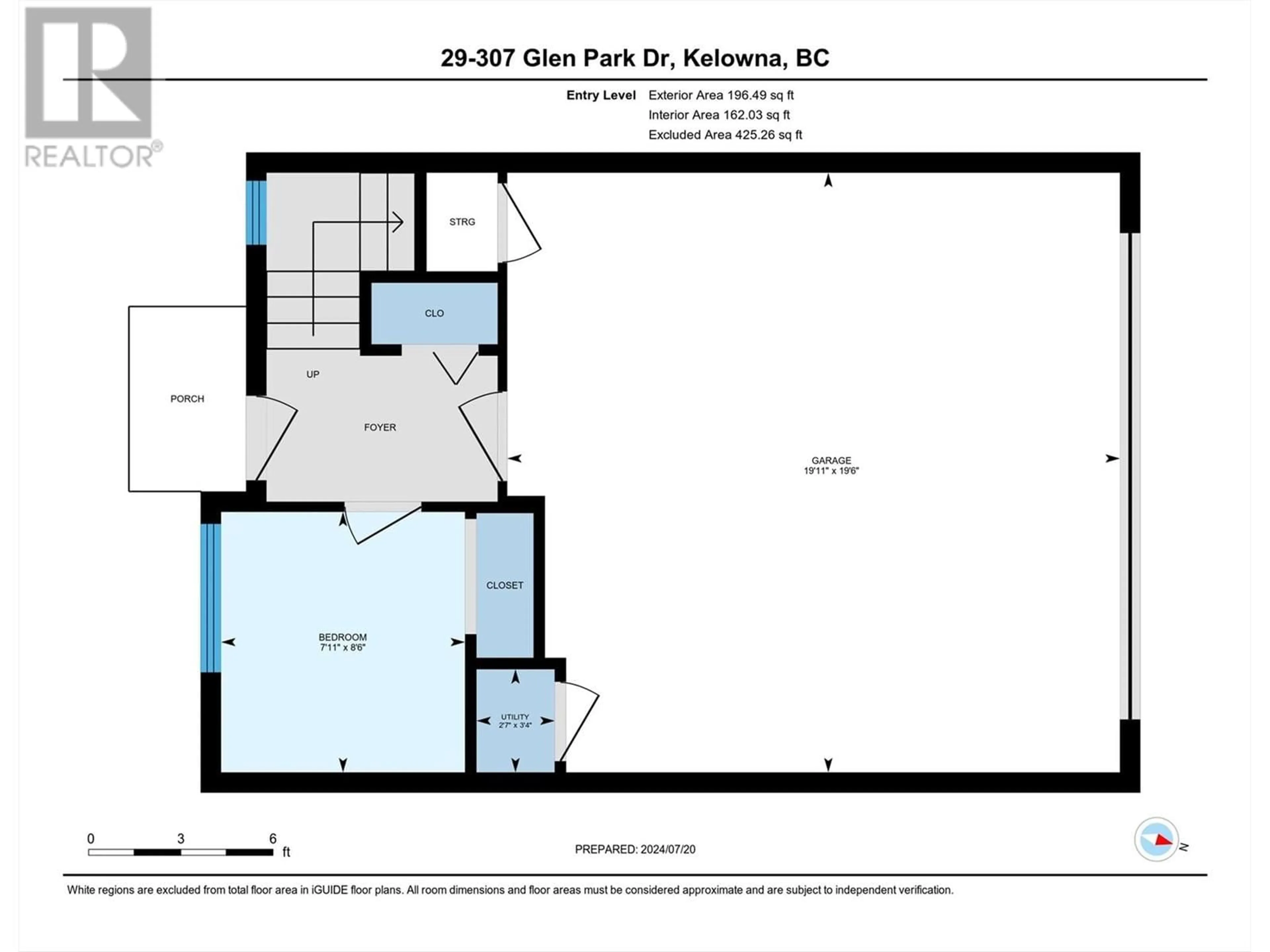 Floor plan for 29 - 307 GLEN PARK DRIVE, Kelowna British Columbia V1V0H1