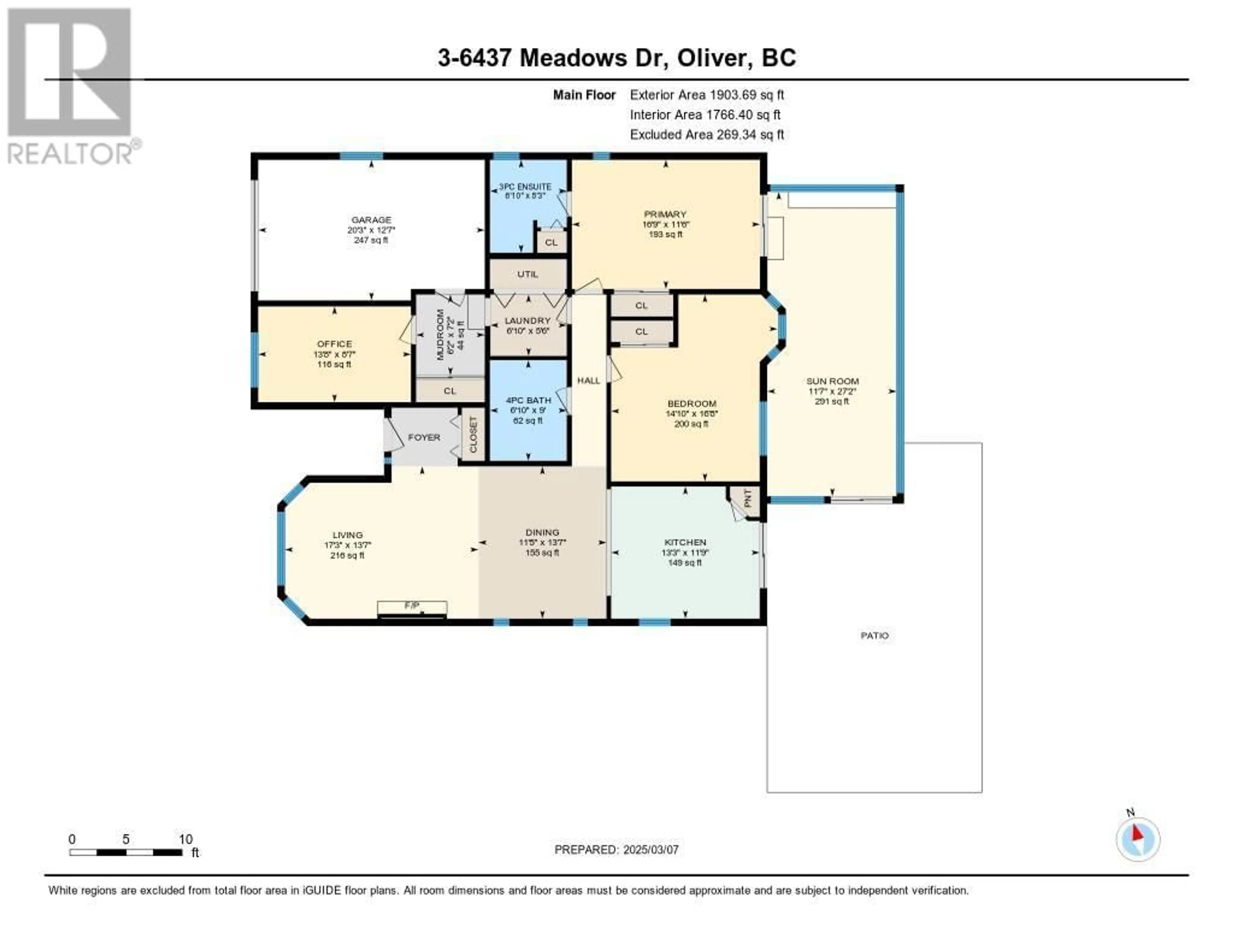 Floor plan for 3 - 6437 MEADOWS DRIVE, Oliver British Columbia V0H1T3