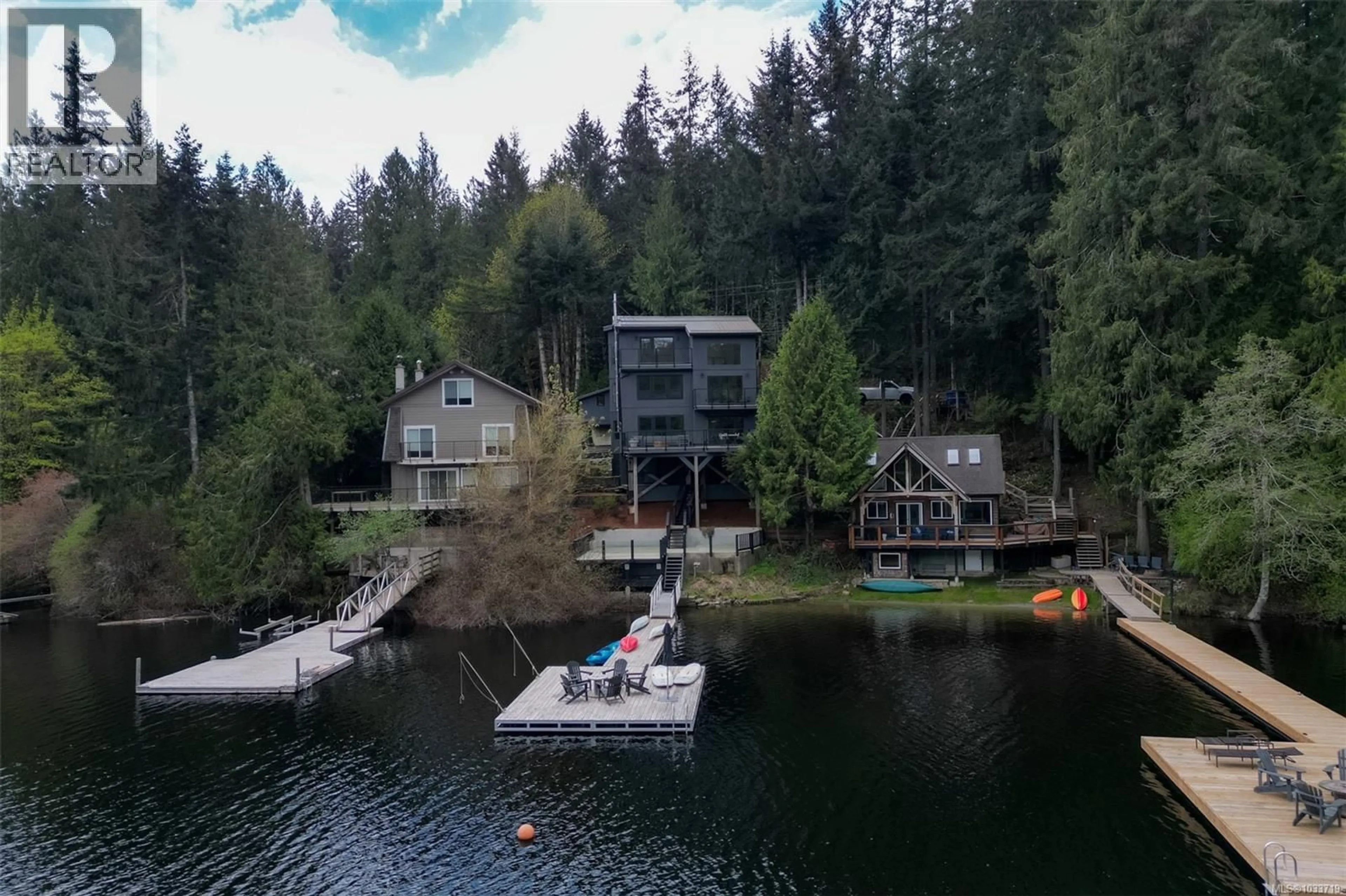A pic from outside/outdoor area/front of a property/back of a property/a pic from drone, water/lake/river/ocean view for 2719 WEST SHAWNIGAN LAKE ROAD, Shawnigan Lake British Columbia V8H2E3