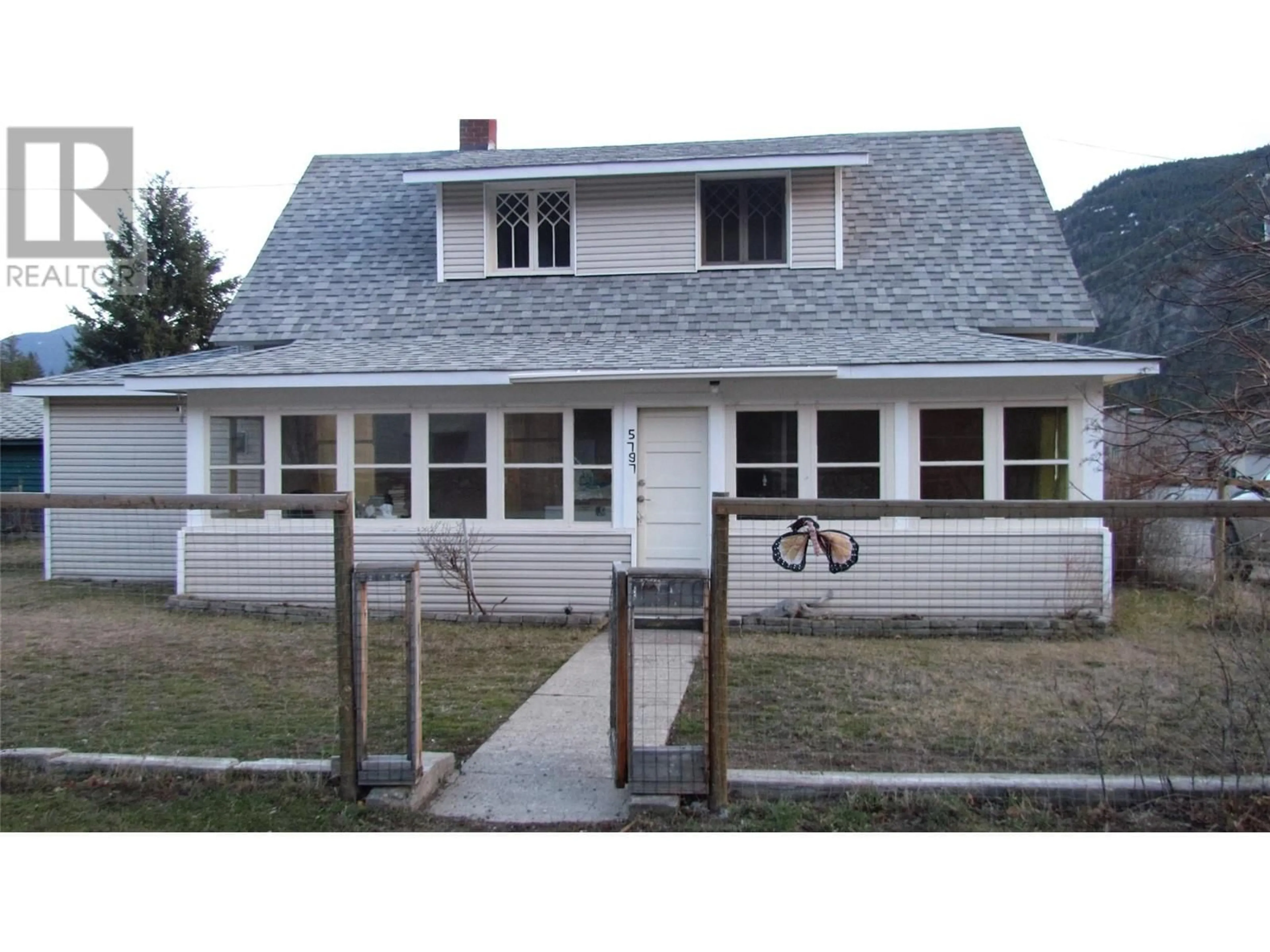 Home with vinyl exterior material, street for 5797 IRENE STREET, Hedley British Columbia V0X1K0