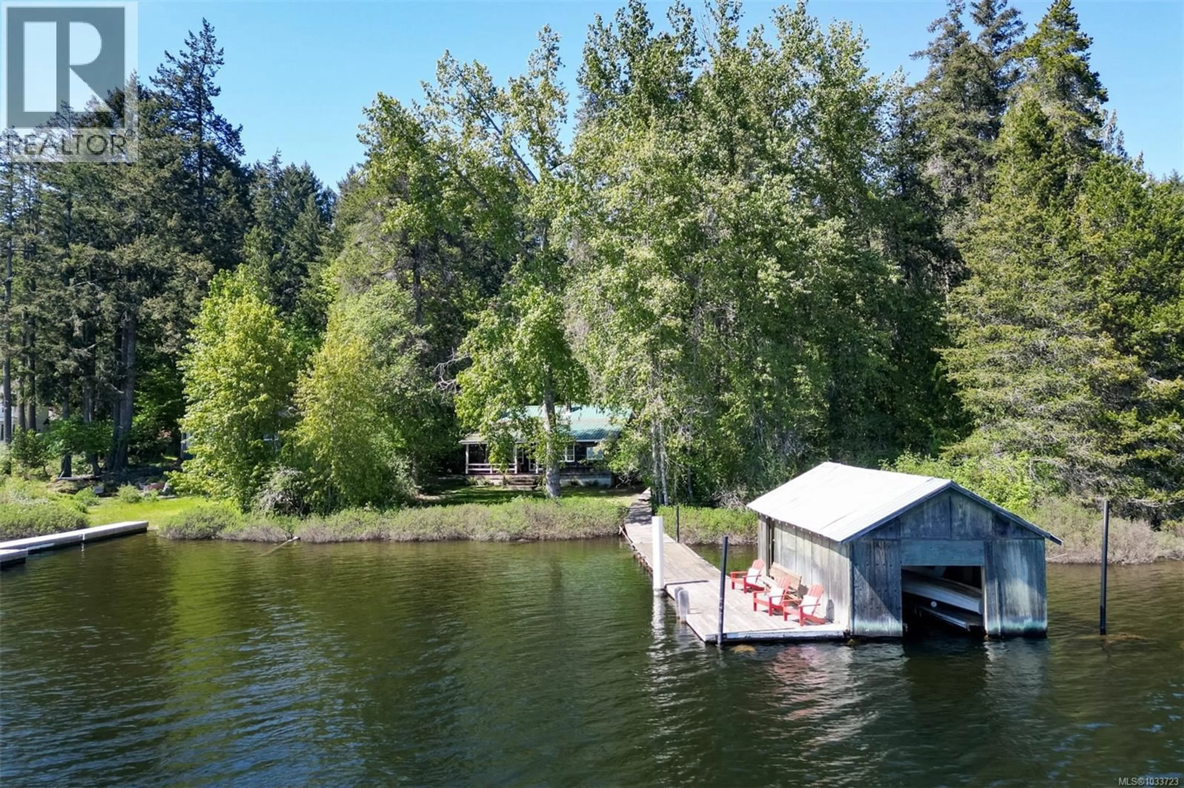 A pic from outside/outdoor area/front of a property/back of a property/a pic from drone, water/lake/river/ocean view for 2024 RENFREW ROAD, Shawnigan Lake British Columbia V8H2G5