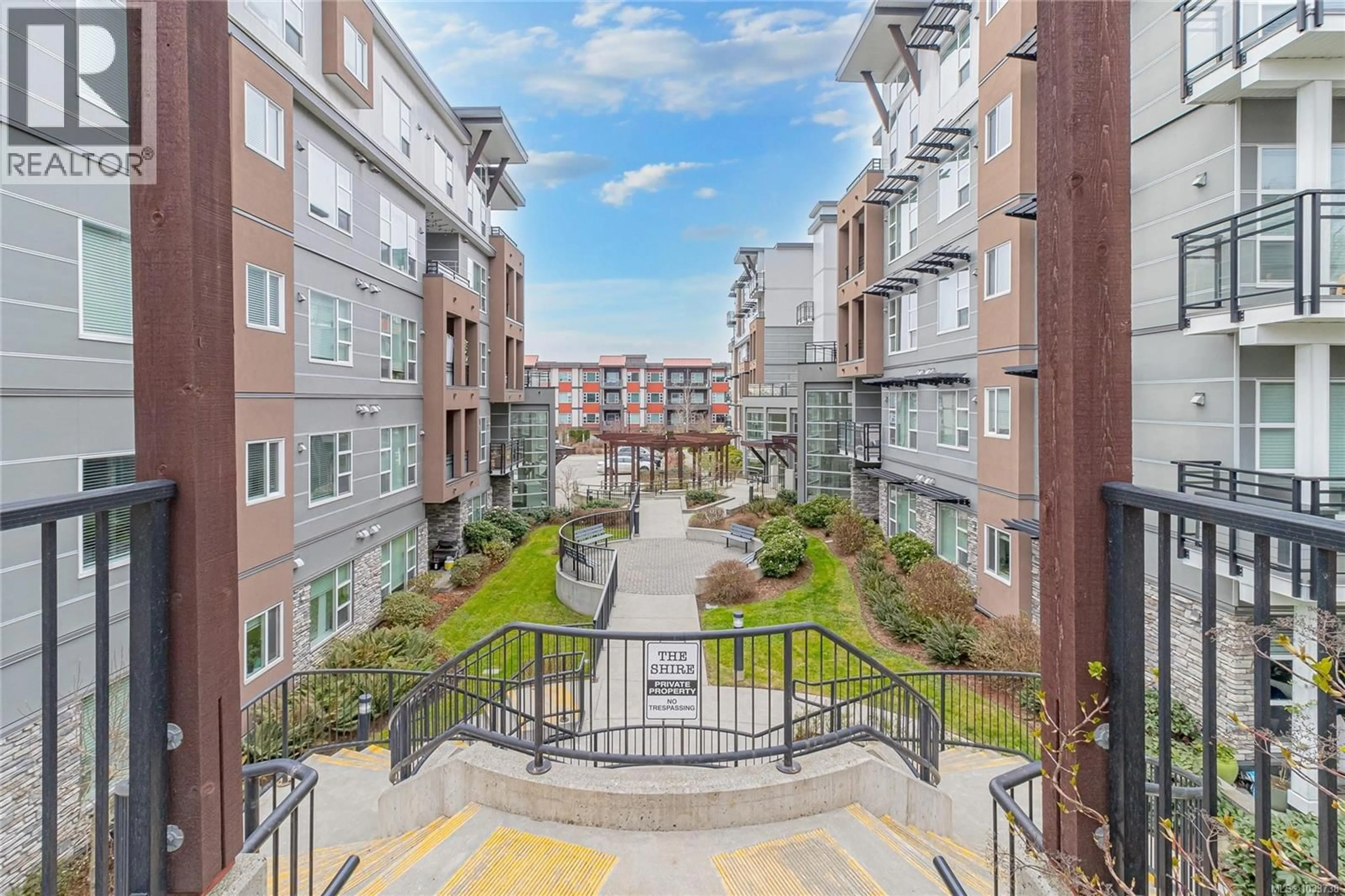 Patio, city buildings view from balcony for 203 - 1020 INVERNESS ROAD, Saanich British Columbia V8X2S1