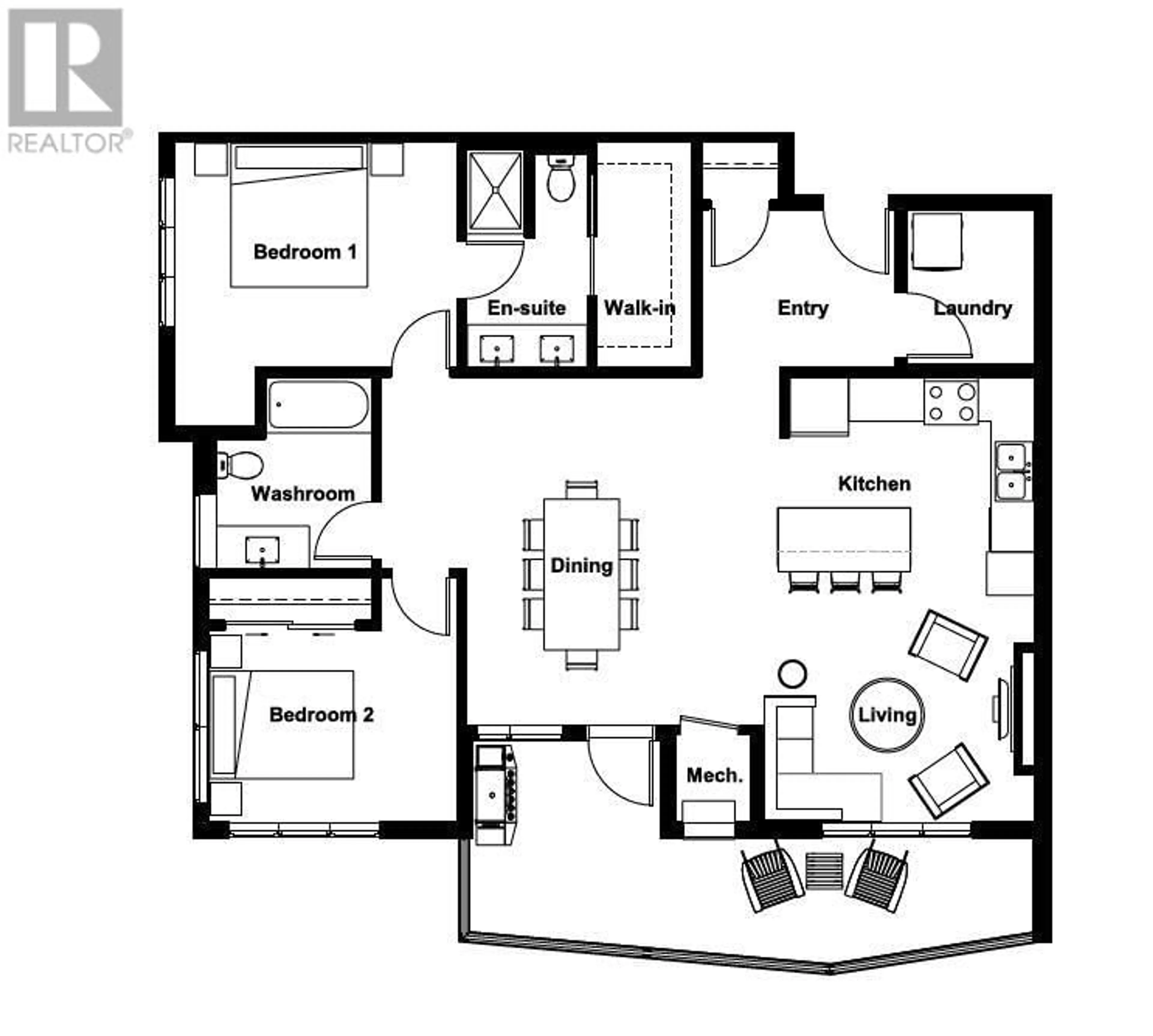 Floor plan for 1844 Qu'Appelle Boulevard Unit# 202, Kamloops British Columbia V2E0A8