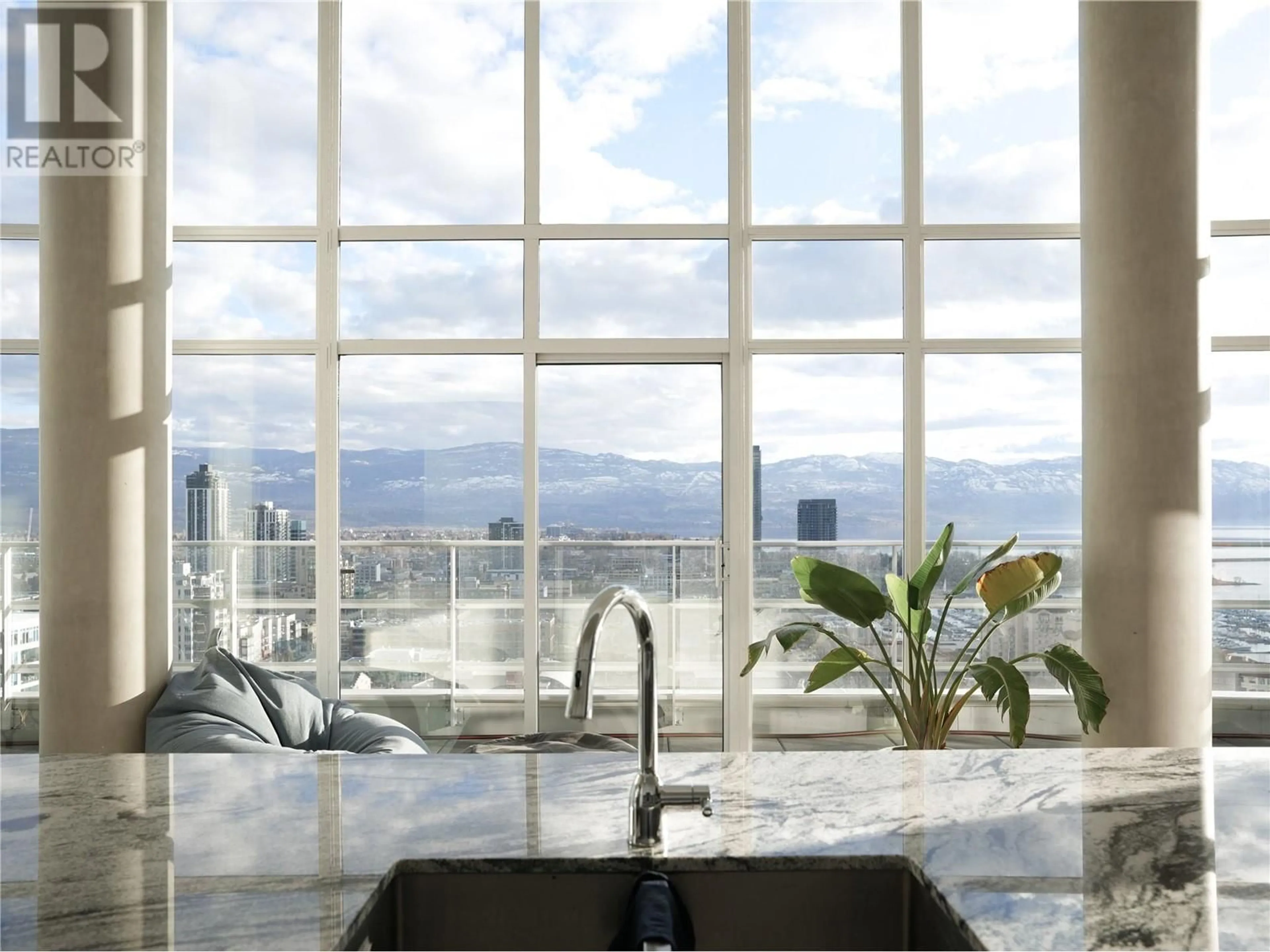 Contemporary kitchen, ceramic/tile floor for 2101 - 1151 SUNSET DRIVE, Kelowna British Columbia V1Y0G2