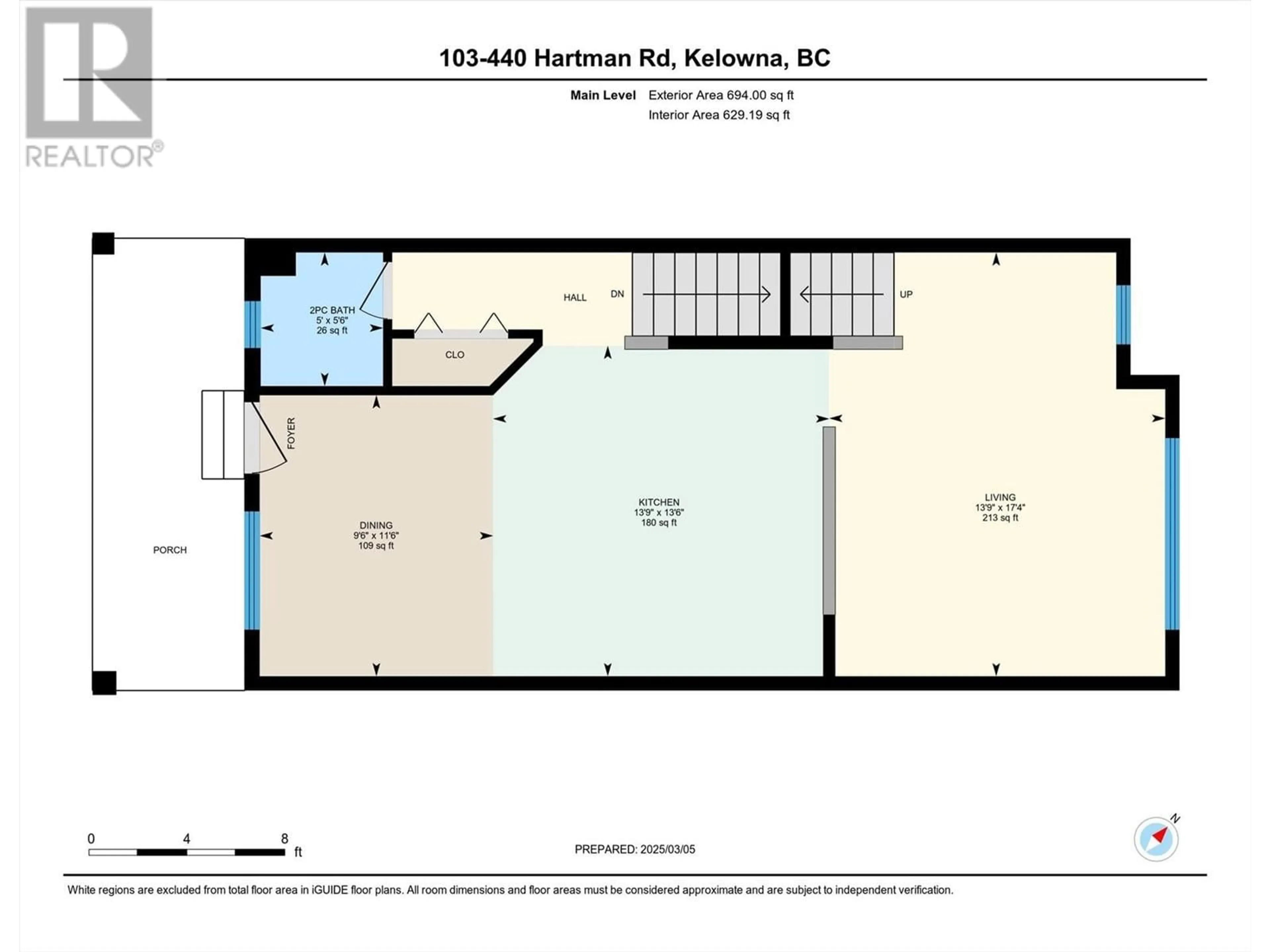 Floor plan for 103 - 440 HARTMAN ROAD, Kelowna British Columbia V1X2N1
