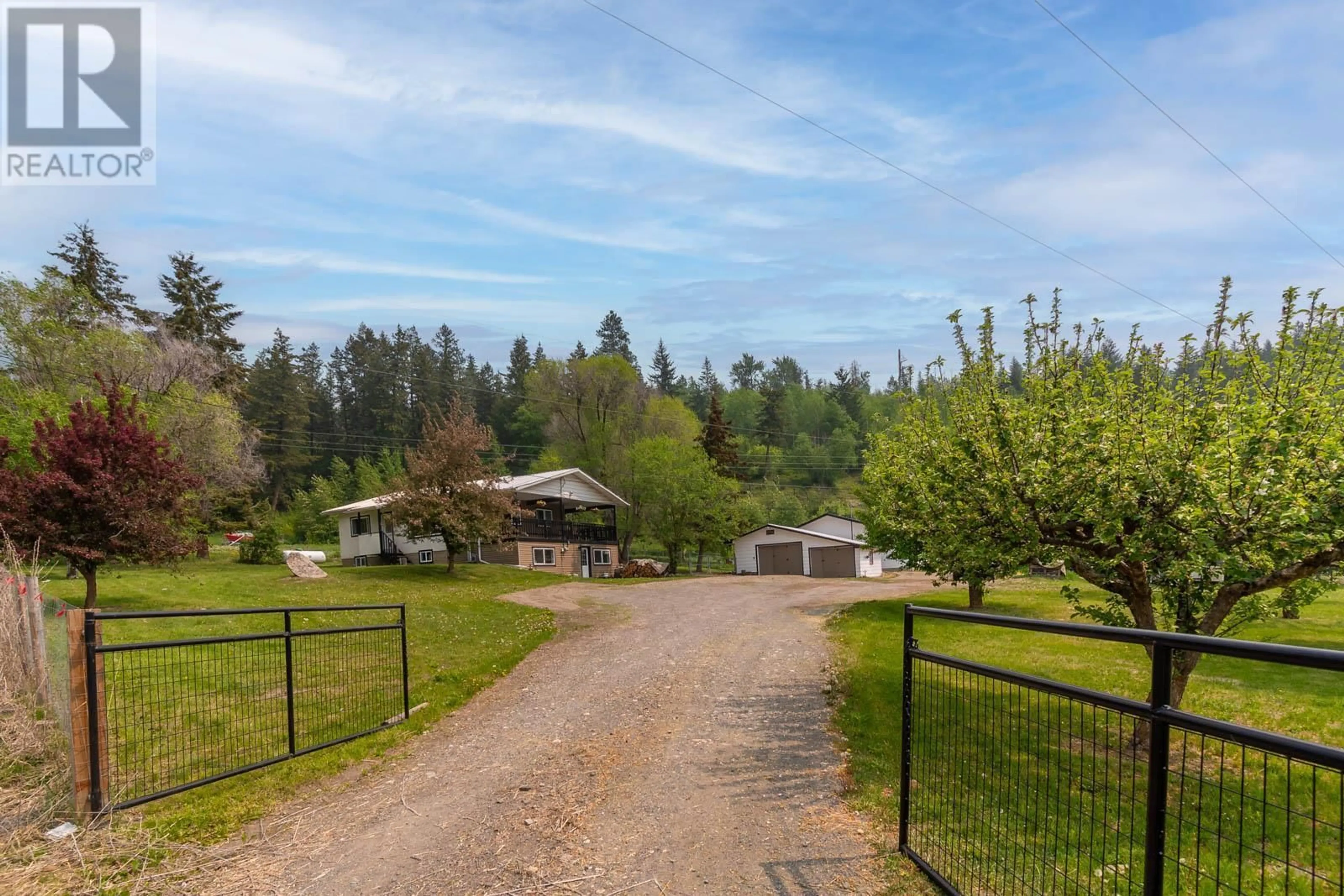 A pic from outside/outdoor area/front of a property/back of a property/a pic from drone, unknown for 5479 SILVERNAILS ROAD, Falkland British Columbia V0E1W0