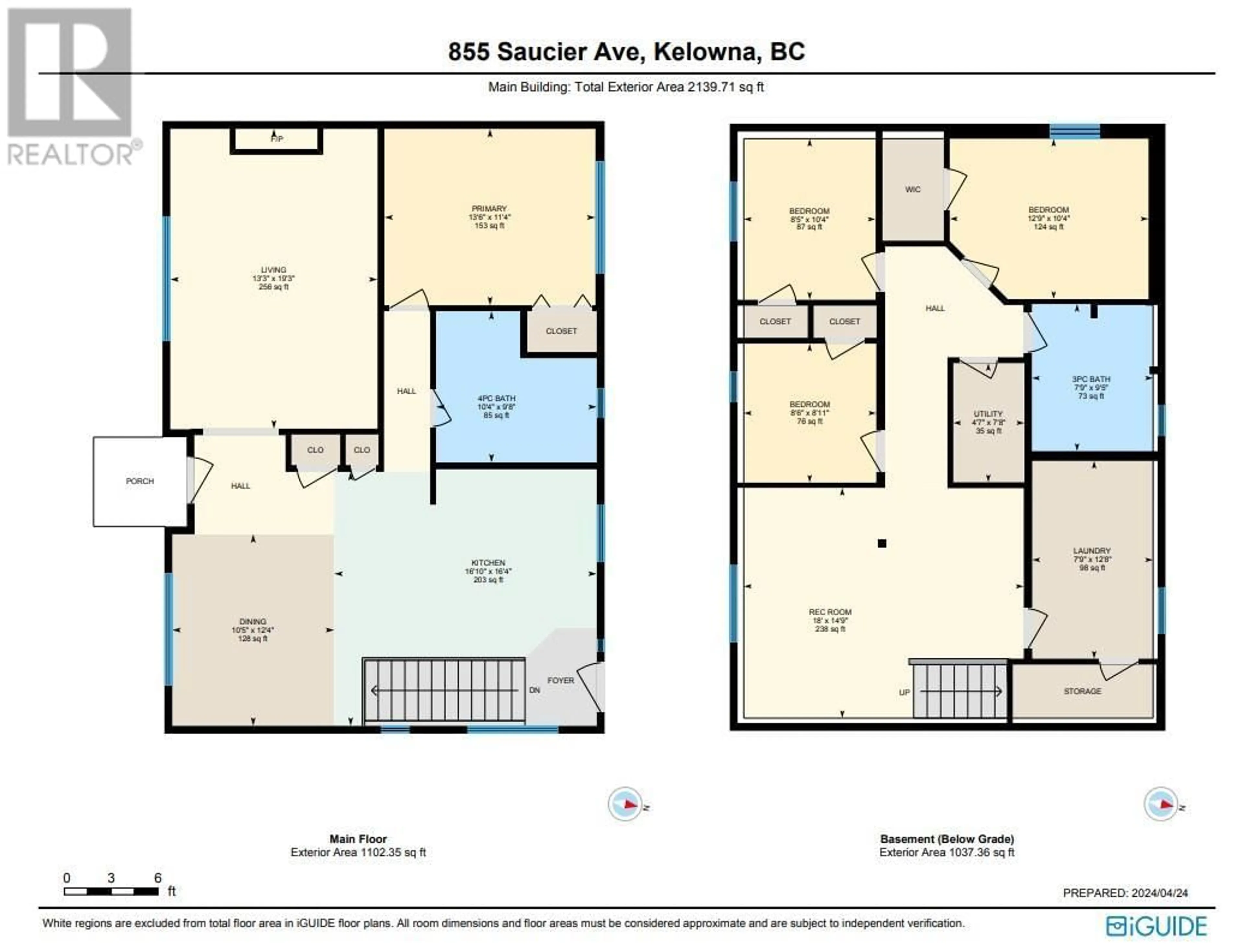 Floor plan for 855 SAUCIER AVENUE, Kelowna British Columbia V1Y6A4