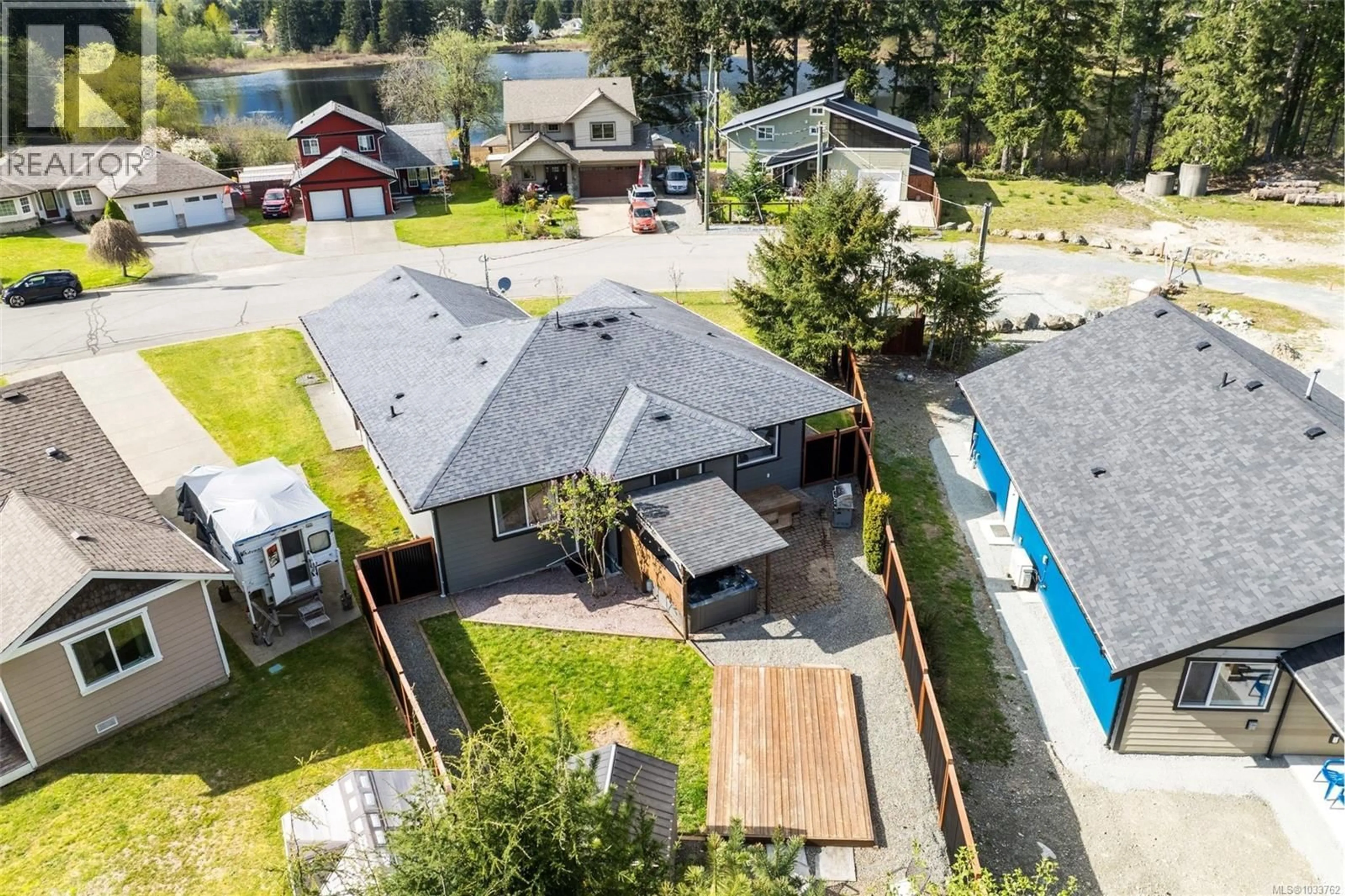 A pic from outside/outdoor area/front of a property/back of a property/a pic from drone, street for 224 JOHEL ROAD, Lake Cowichan British Columbia V0R2G0