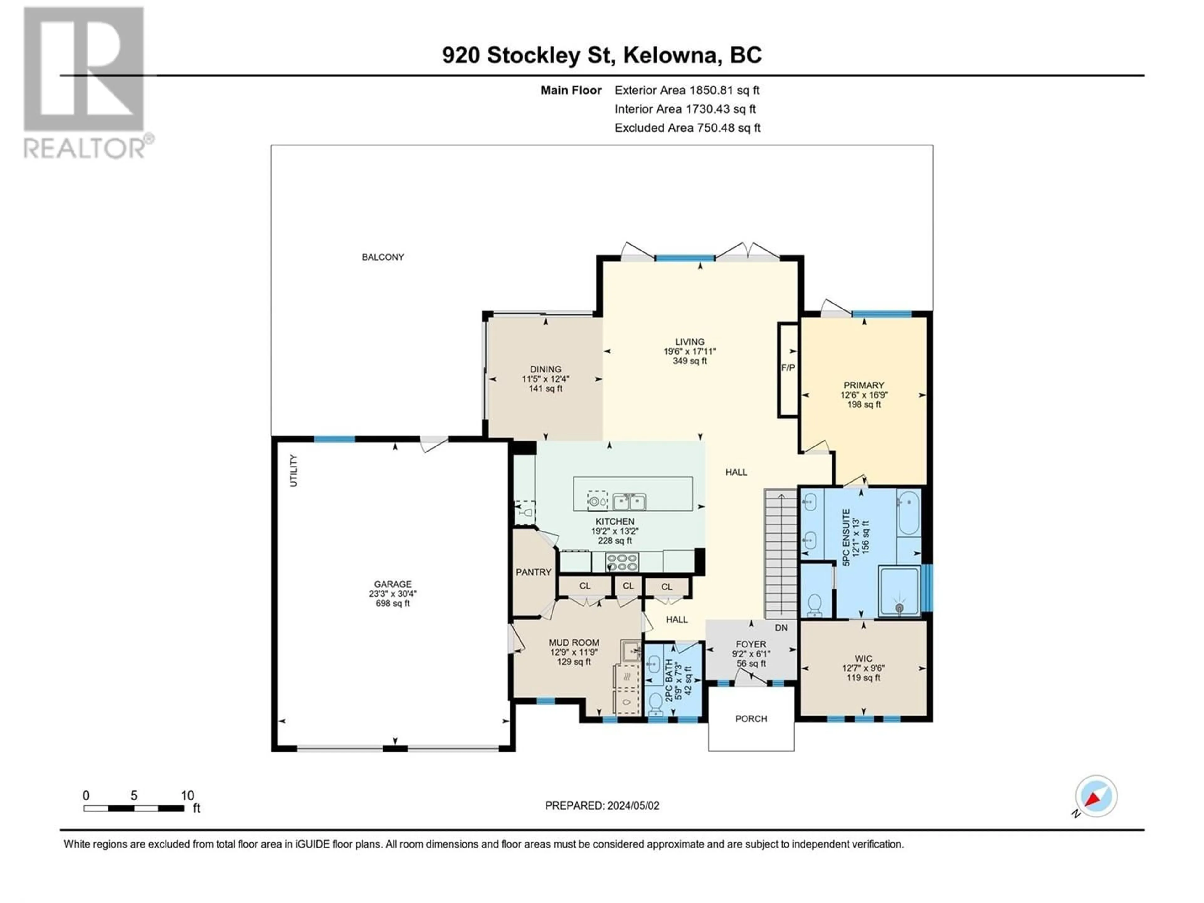 Floor plan for 920 Stockley Street, Kelowna British Columbia V1P1R6