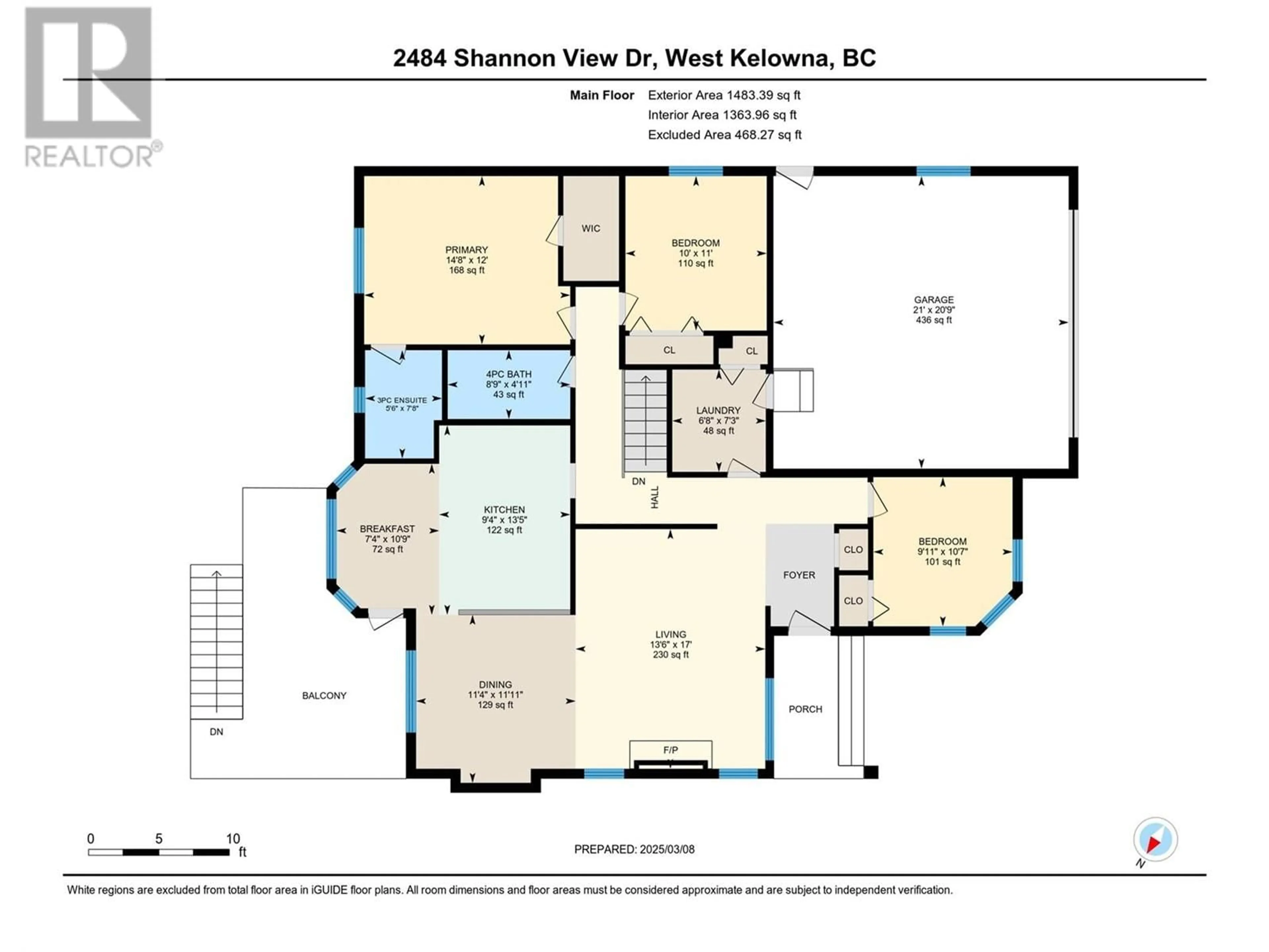 Floor plan for 2484 Shannon View Drive, West Kelowna British Columbia V4T2T3