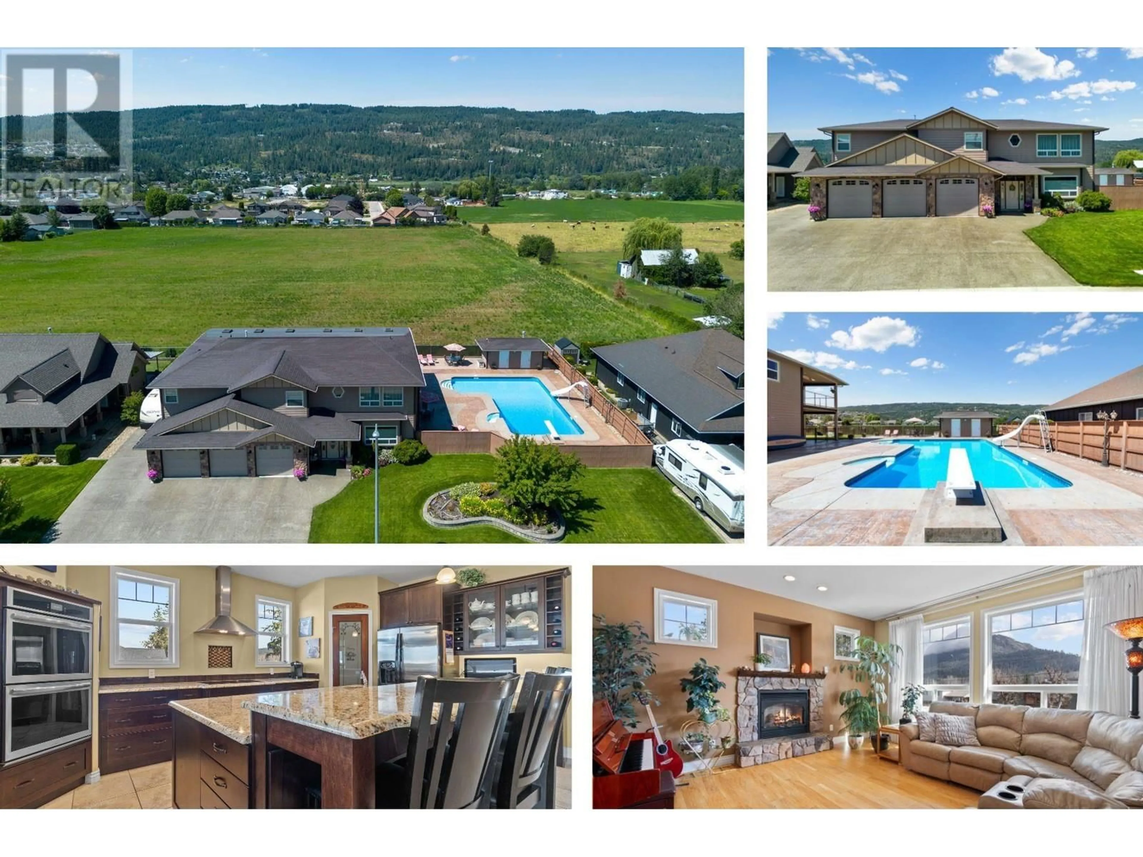 A pic from outside/outdoor area/front of a property/back of a property/a pic from drone, mountain view for 2108 WATERWHEEL STREET, Enderby British Columbia V0E1V2