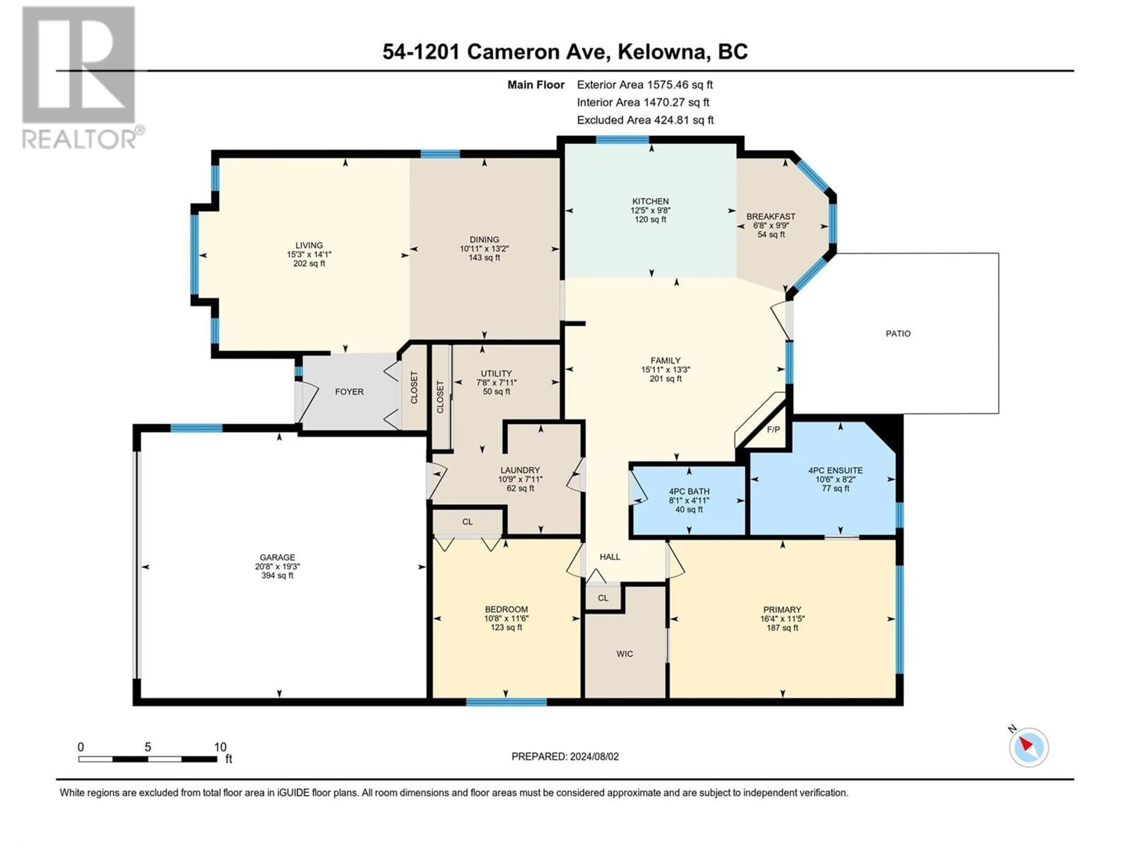 Floor plan for 54 - 1201 CAMERON AVENUE, Kelowna British Columbia V1W3R8