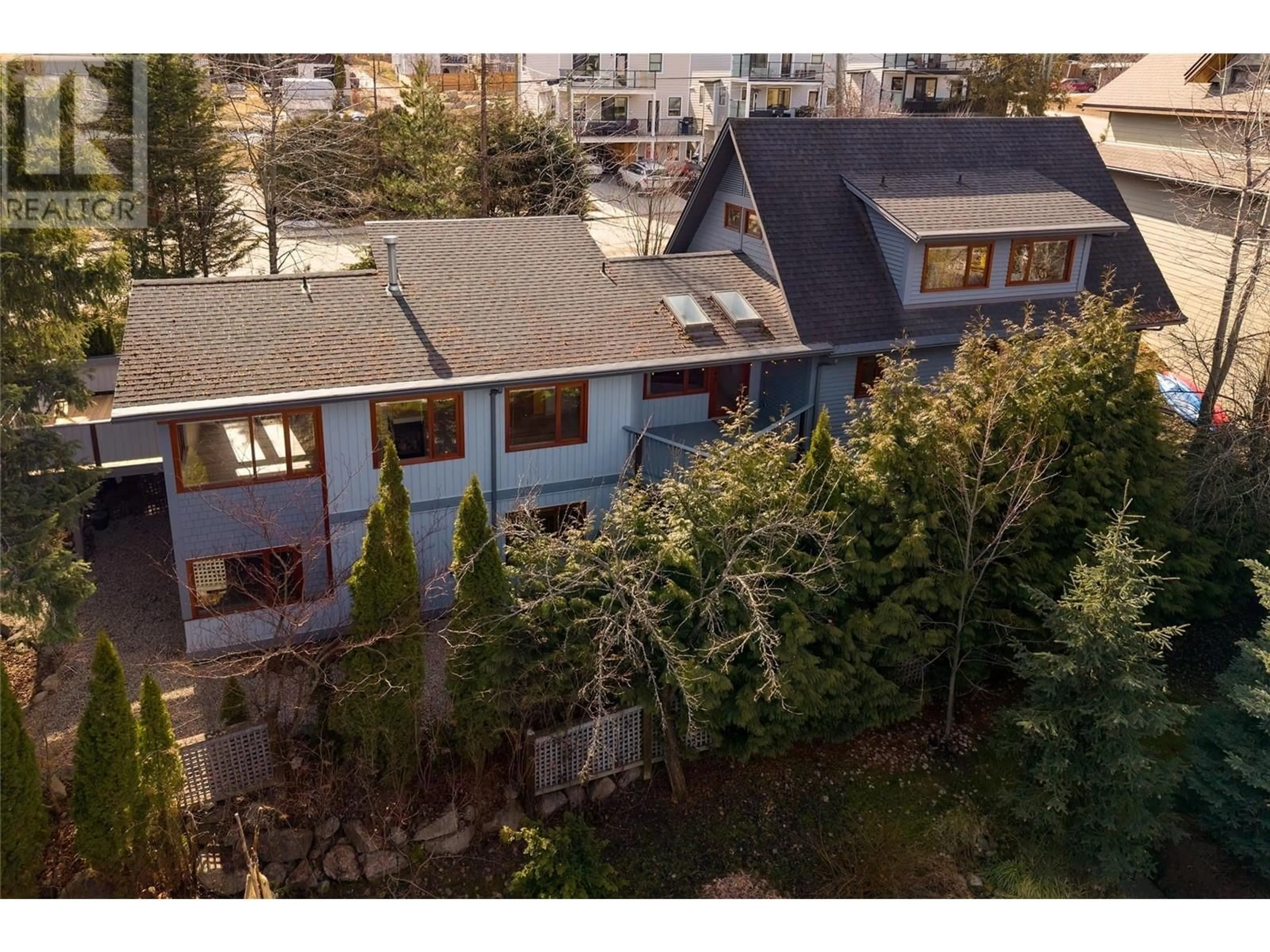 A pic from outside/outdoor area/front of a property/back of a property/a pic from drone, city buildings view from balcony for 706 West Gore Street, Nelson British Columbia V1L7B9