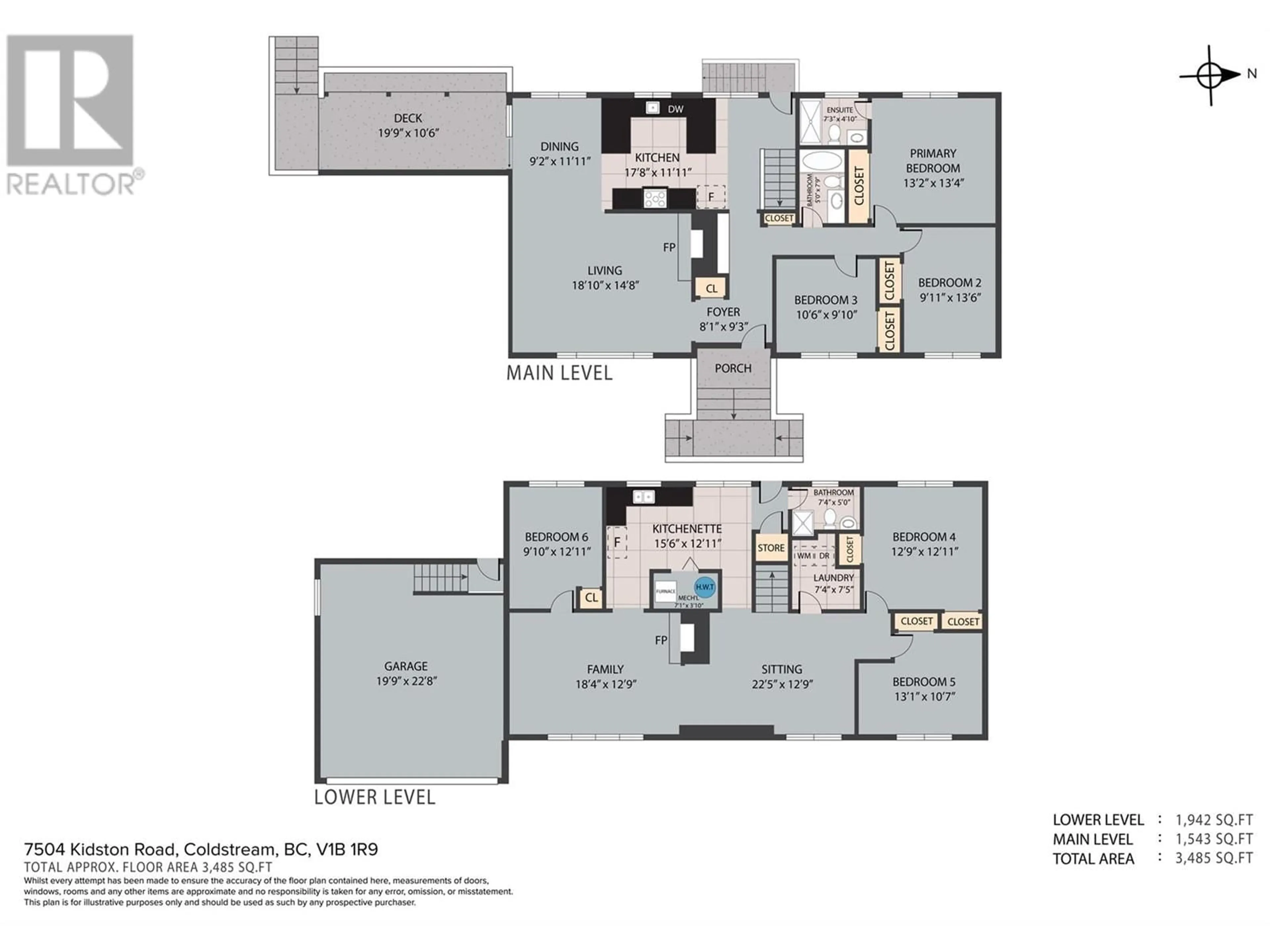 Floor plan for 7504 Kidston Road, Coldstream British Columbia V1B1R9