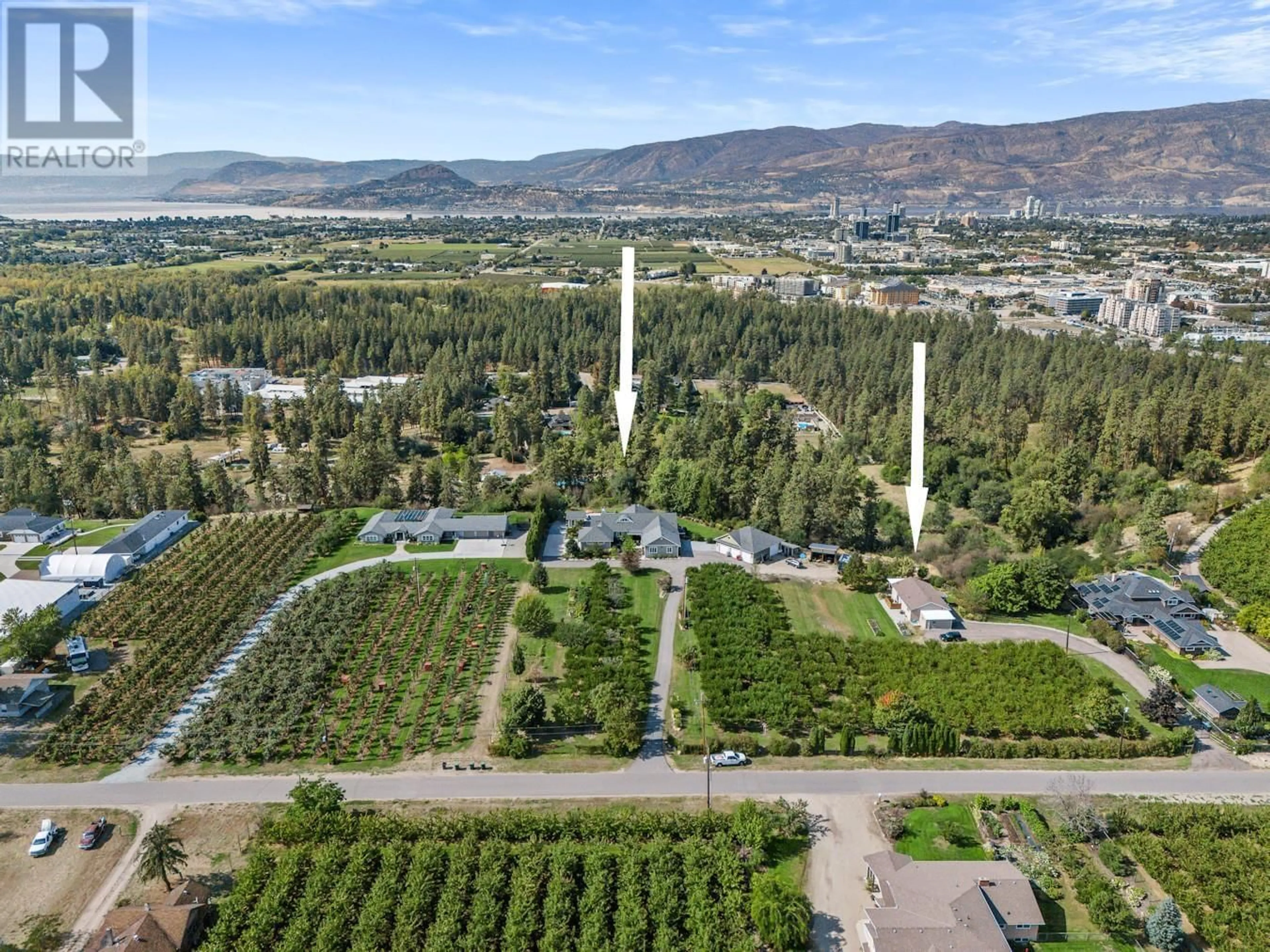 A pic from outside/outdoor area/front of a property/back of a property/a pic from drone, forest/trees view for 3022 DUNSTER ROAD, Kelowna British Columbia V1W4H3