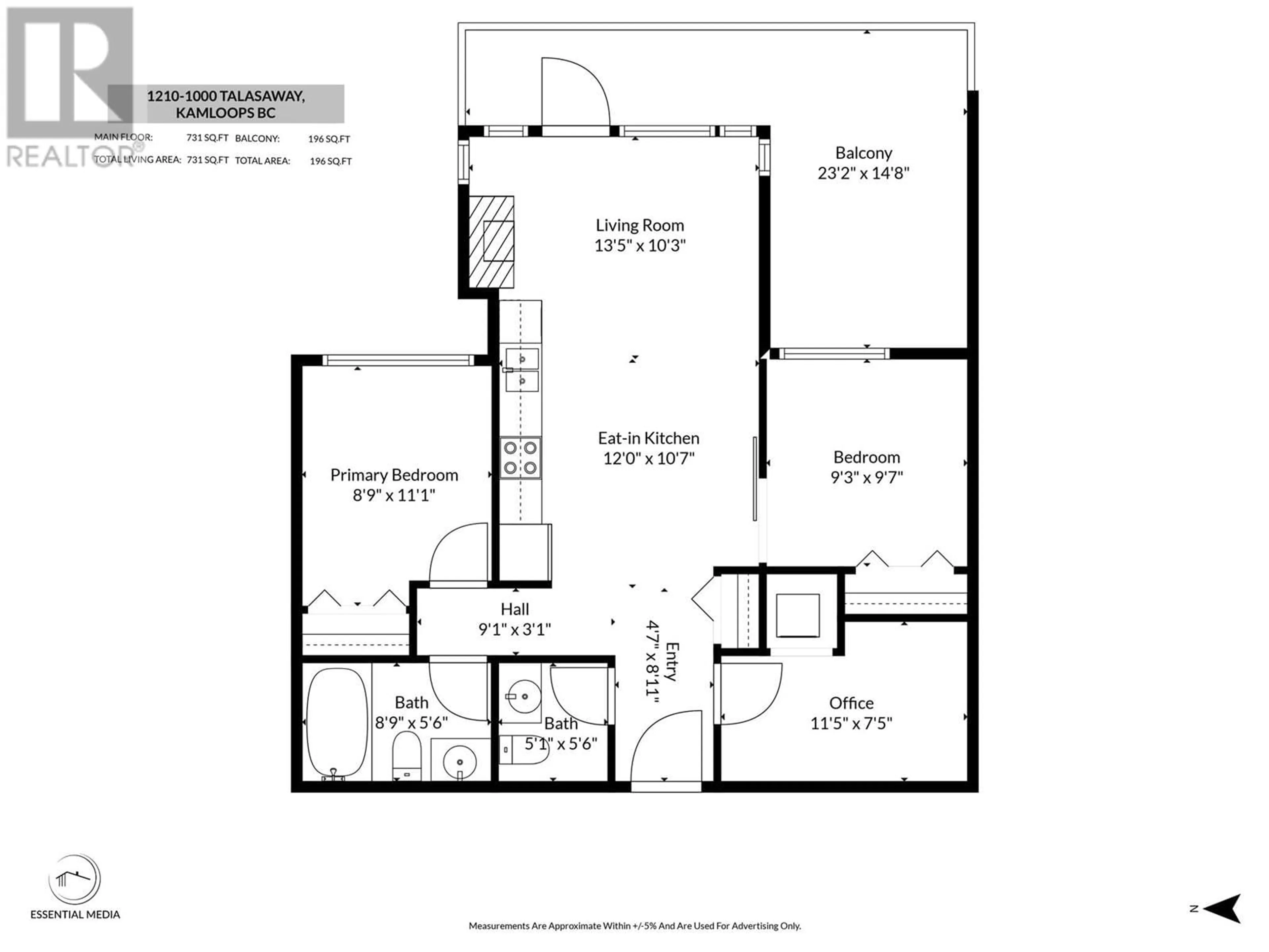Floor plan for 1210 - 1000 TALASA WAY, Kamloops British Columbia V2H1R1