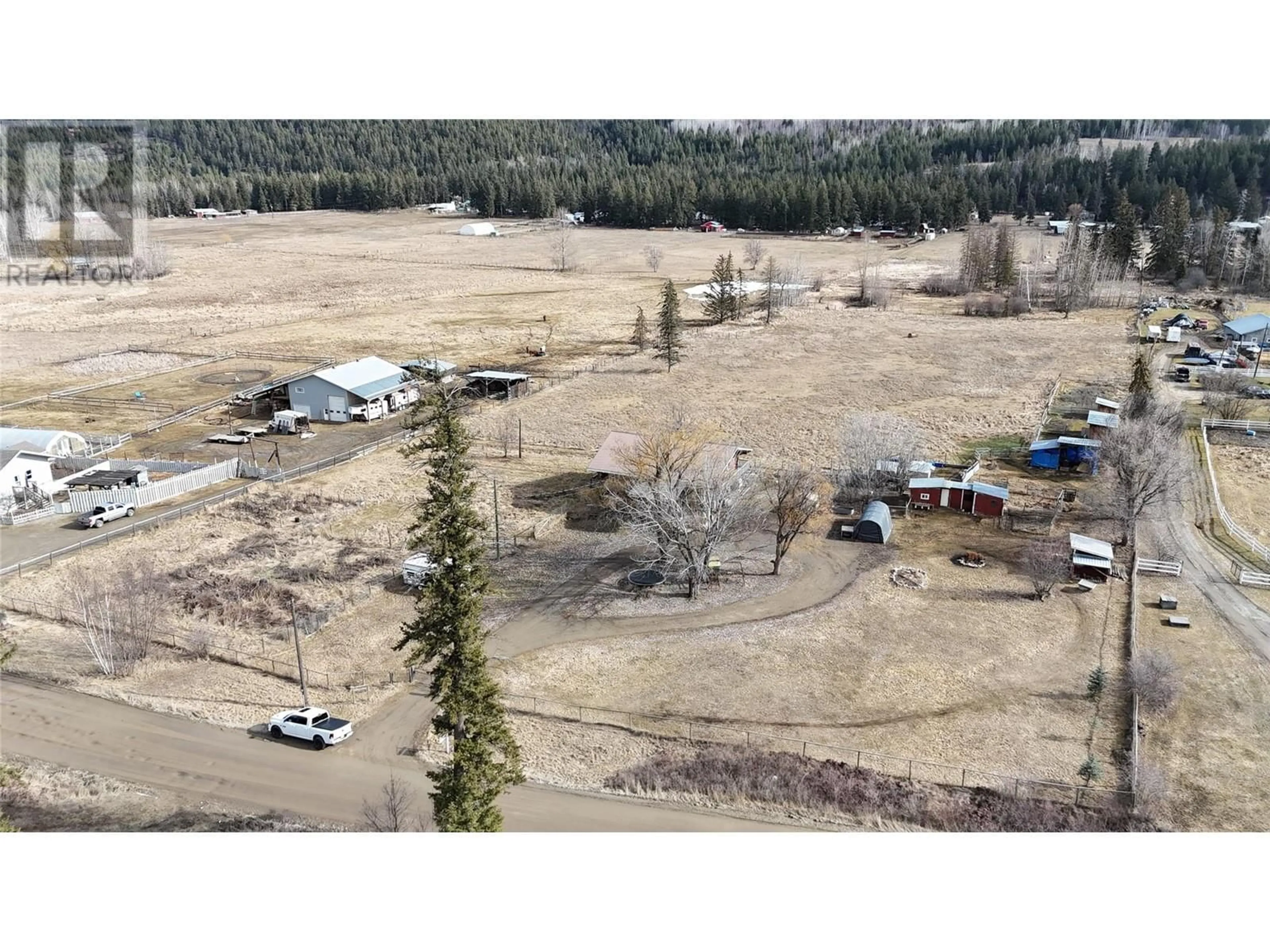 A pic from outside/outdoor area/front of a property/back of a property/a pic from drone, forest/trees view for 4086 DIXON CREEK ROAD, Barriere British Columbia V0E1B0