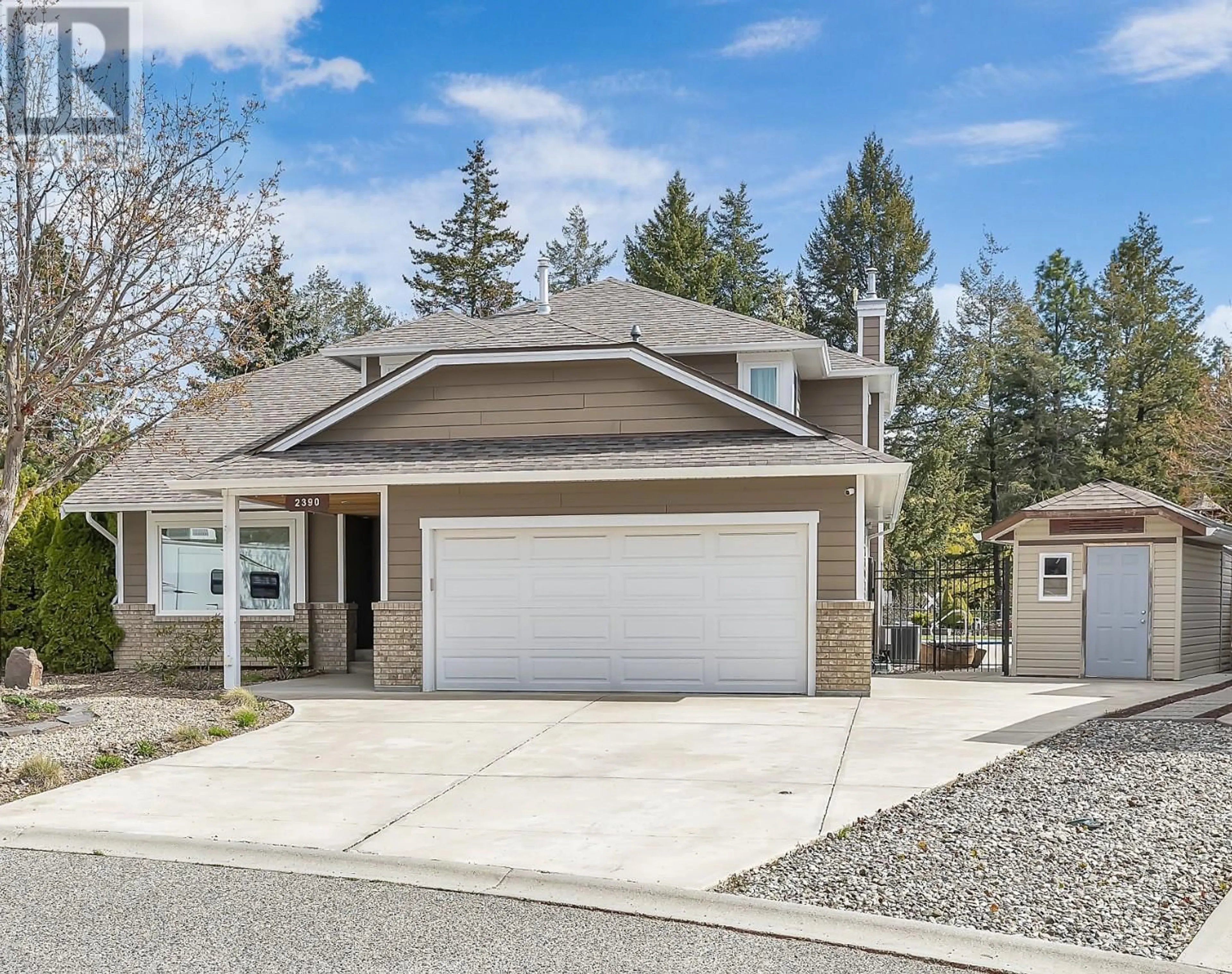 Home with vinyl exterior material, street for 2390 KARLI COURT, West Kelowna British Columbia V4T1T5