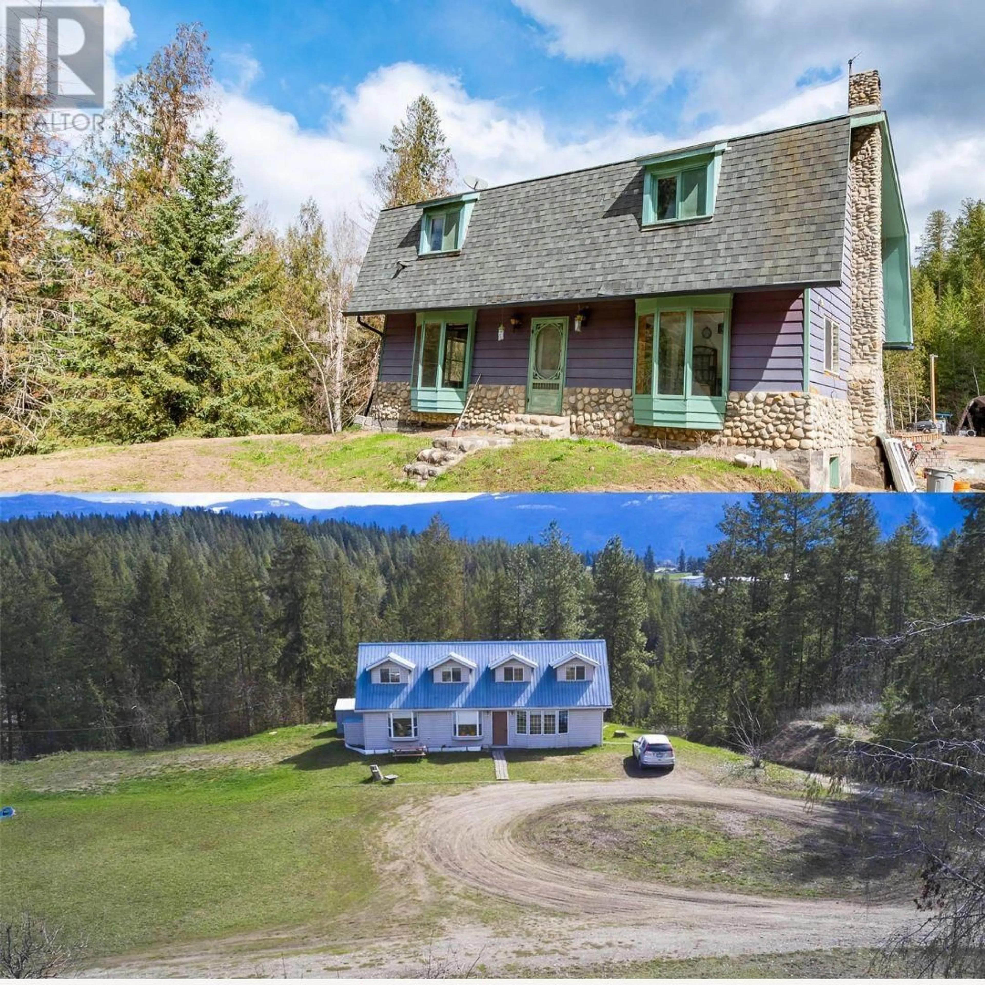 A pic from outside/outdoor area/front of a property/back of a property/a pic from drone, water/lake/river/ocean view for 4990 Schubert Road, Armstrong British Columbia V0E1B4