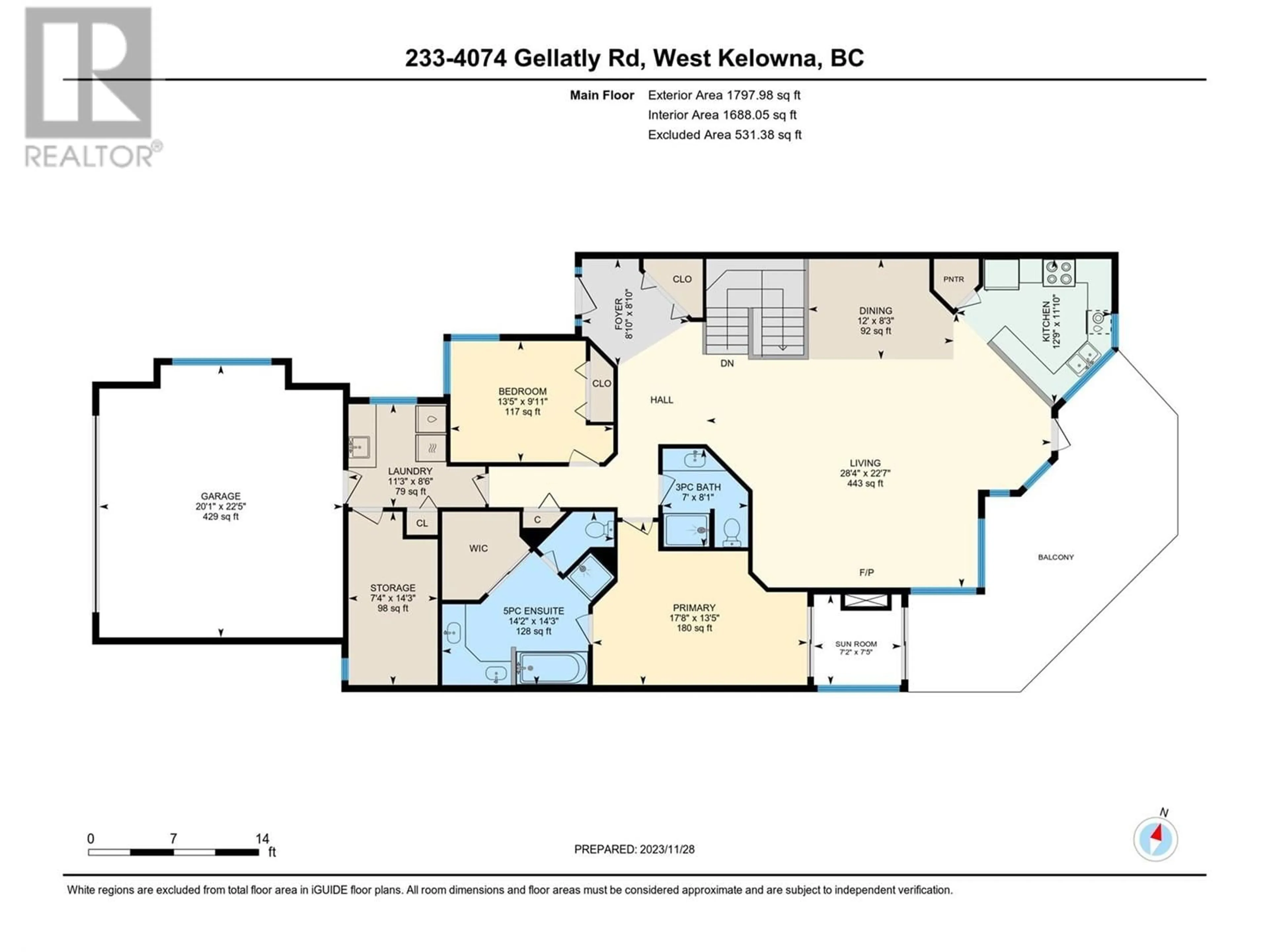 Floor plan for 233 - 4074 GELLATLY ROAD, West Kelowna British Columbia V4T2S8