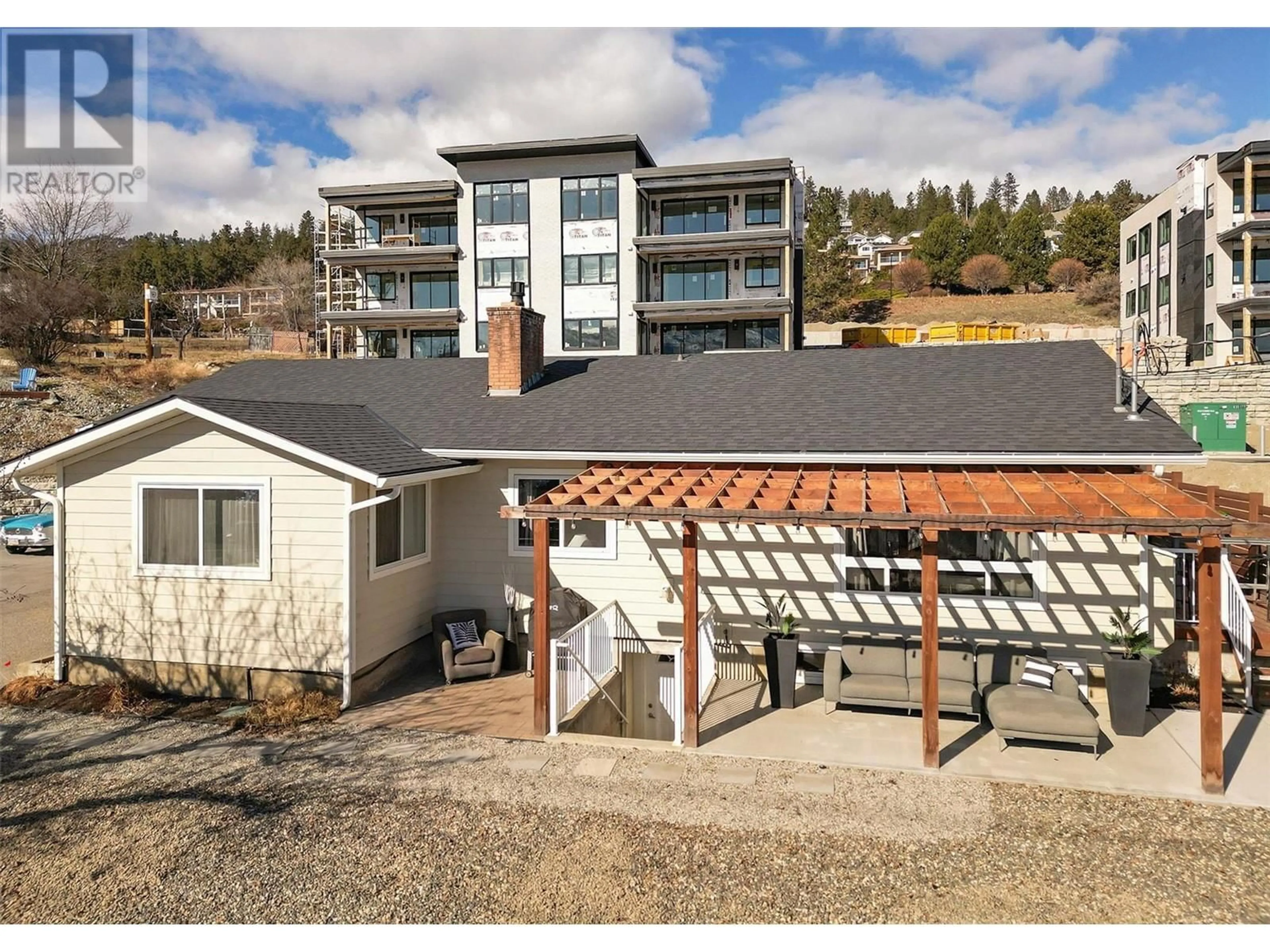 A pic from outside/outdoor area/front of a property/back of a property/a pic from drone, building for 5308 BUCHANAN ROAD, Peachland British Columbia V0H1X1