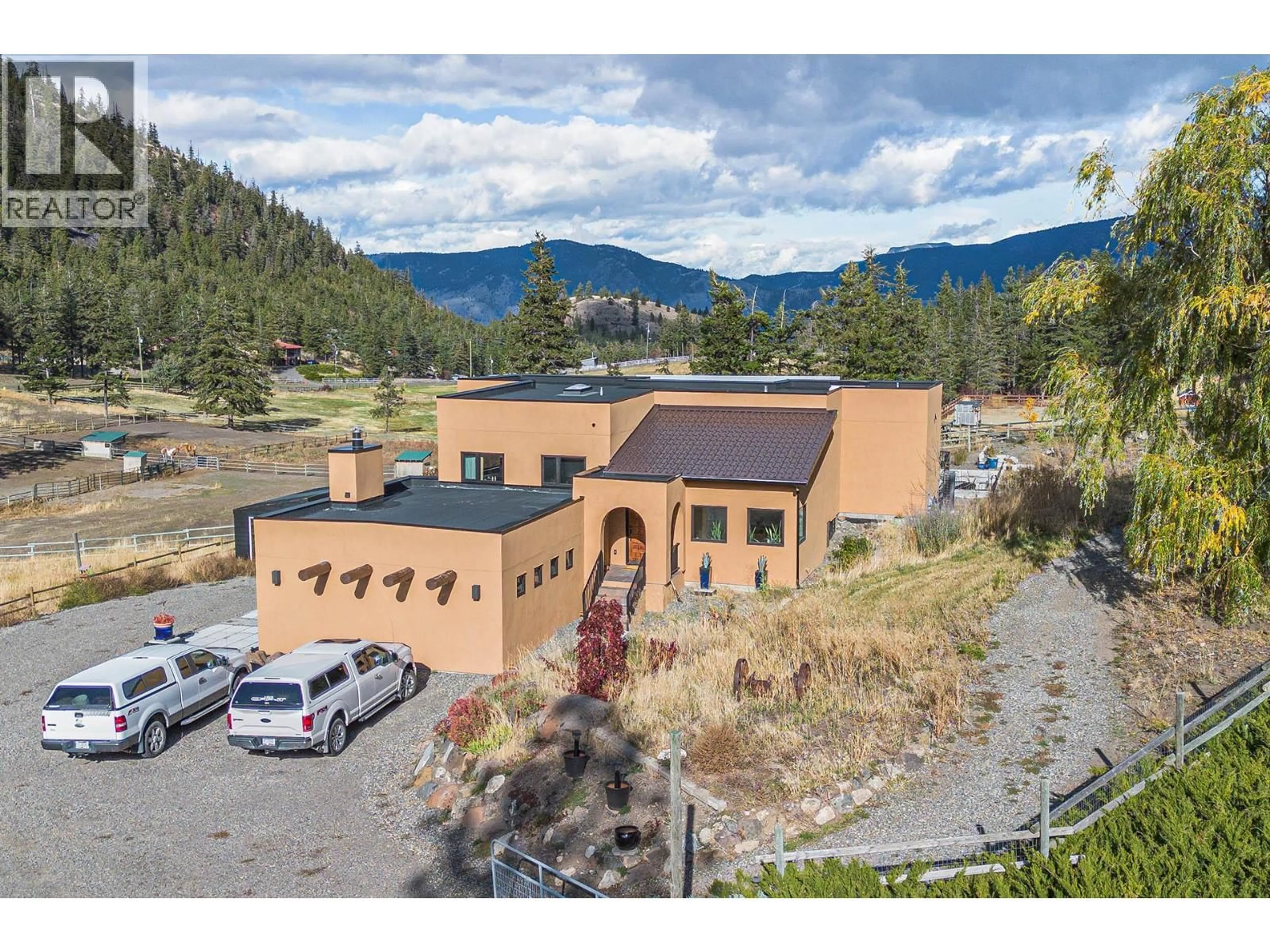 A pic from outside/outdoor area/front of a property/back of a property/a pic from drone, mountain view for 2363 ERIN VALLEY CRESCENT, Kamloops British Columbia V2C6A1