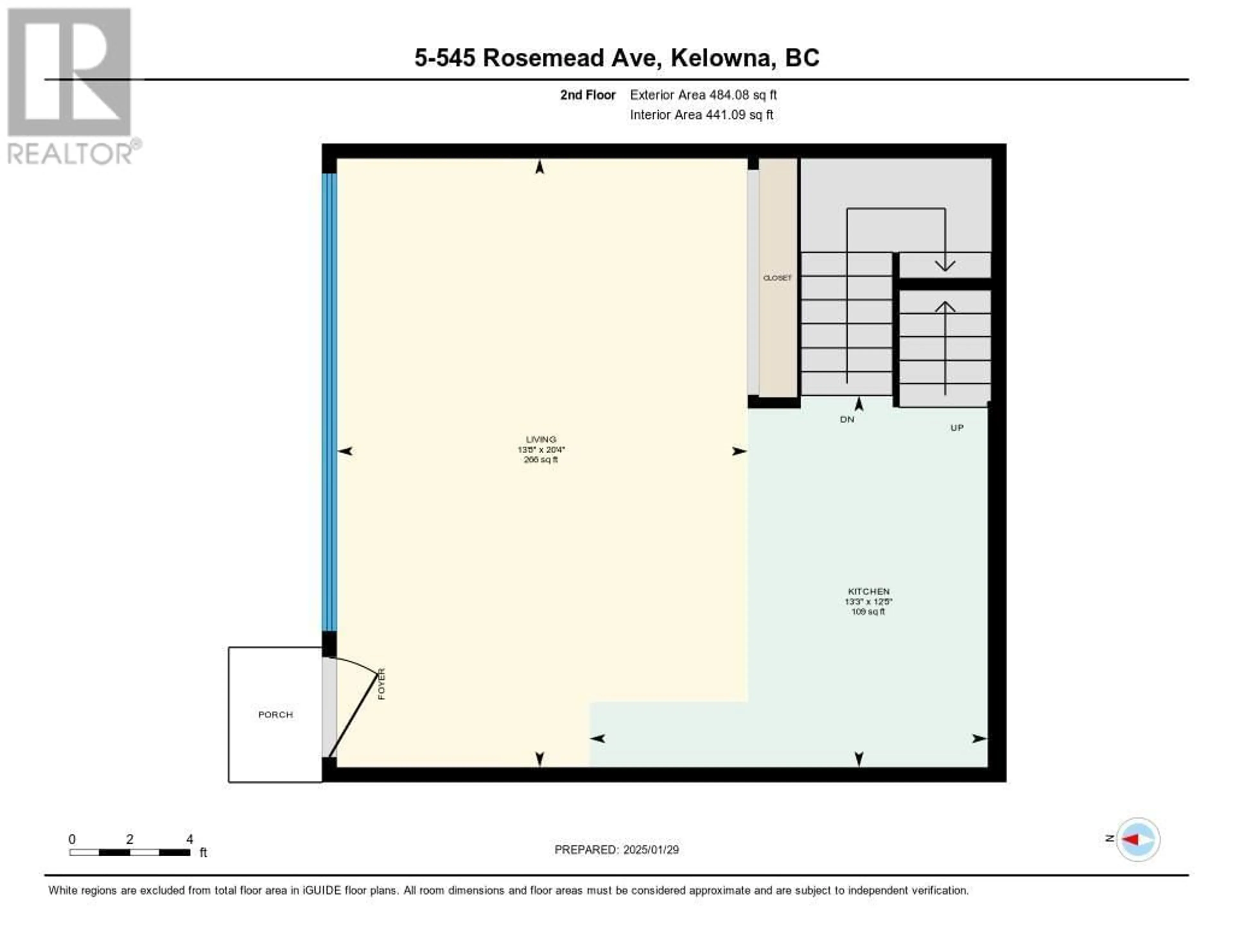 Floor plan for 545 Rosemead Avenue Unit# 5, Kelowna British Columbia V1Y5Z9